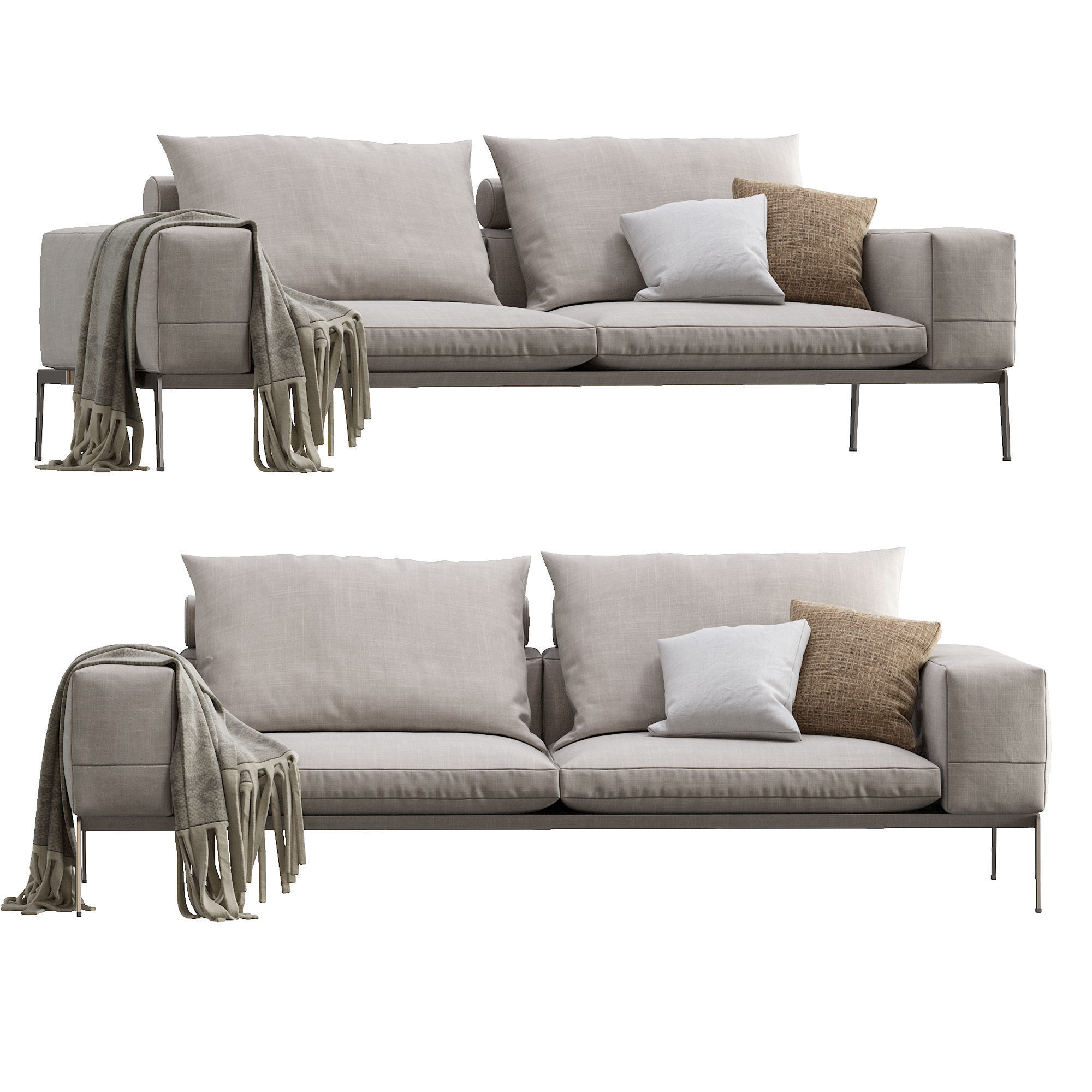 Lifesteel Sofa By Flexform 3D model_3