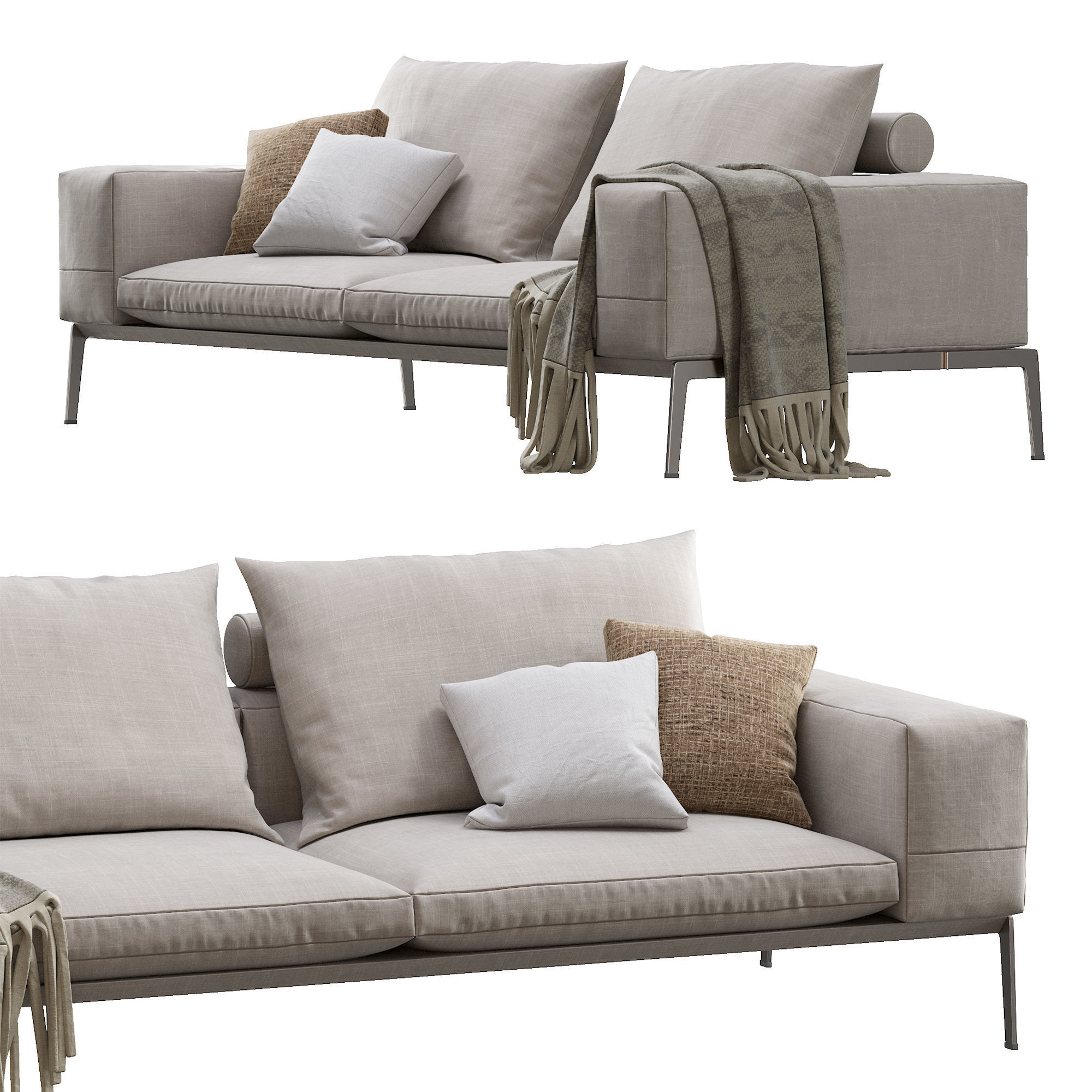 Lifesteel Sofa By Flexform 3D model_2