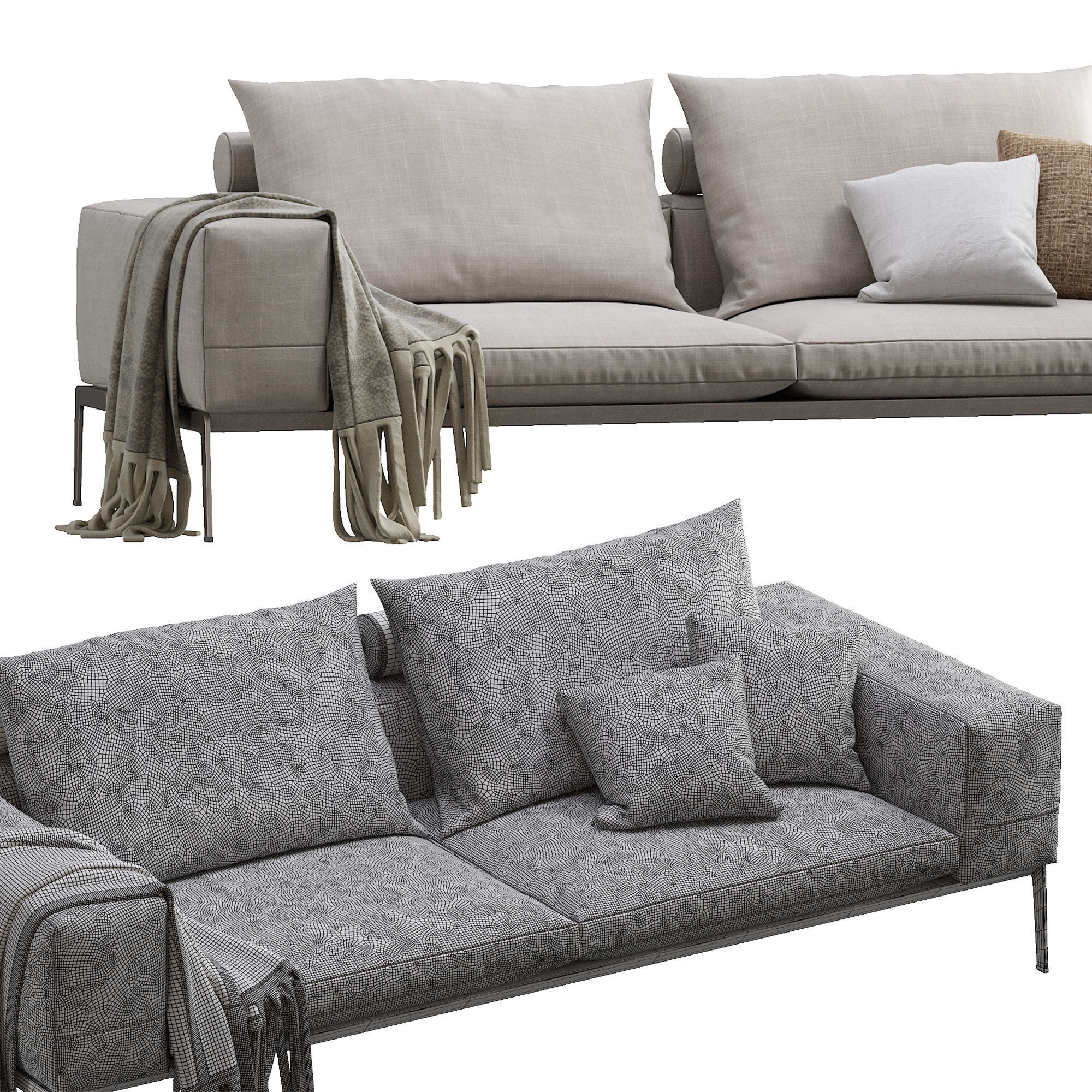 Lifesteel Sofa By Flexform 3D model_4