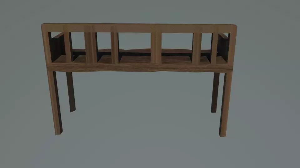 park seat  Low-poly 3D model_0