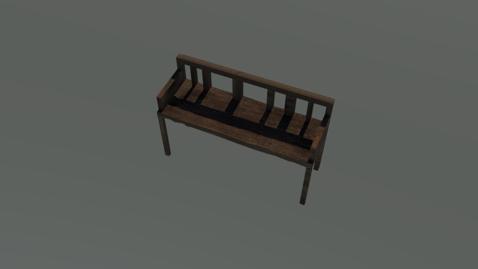 park seat  Low-poly 3D model_2