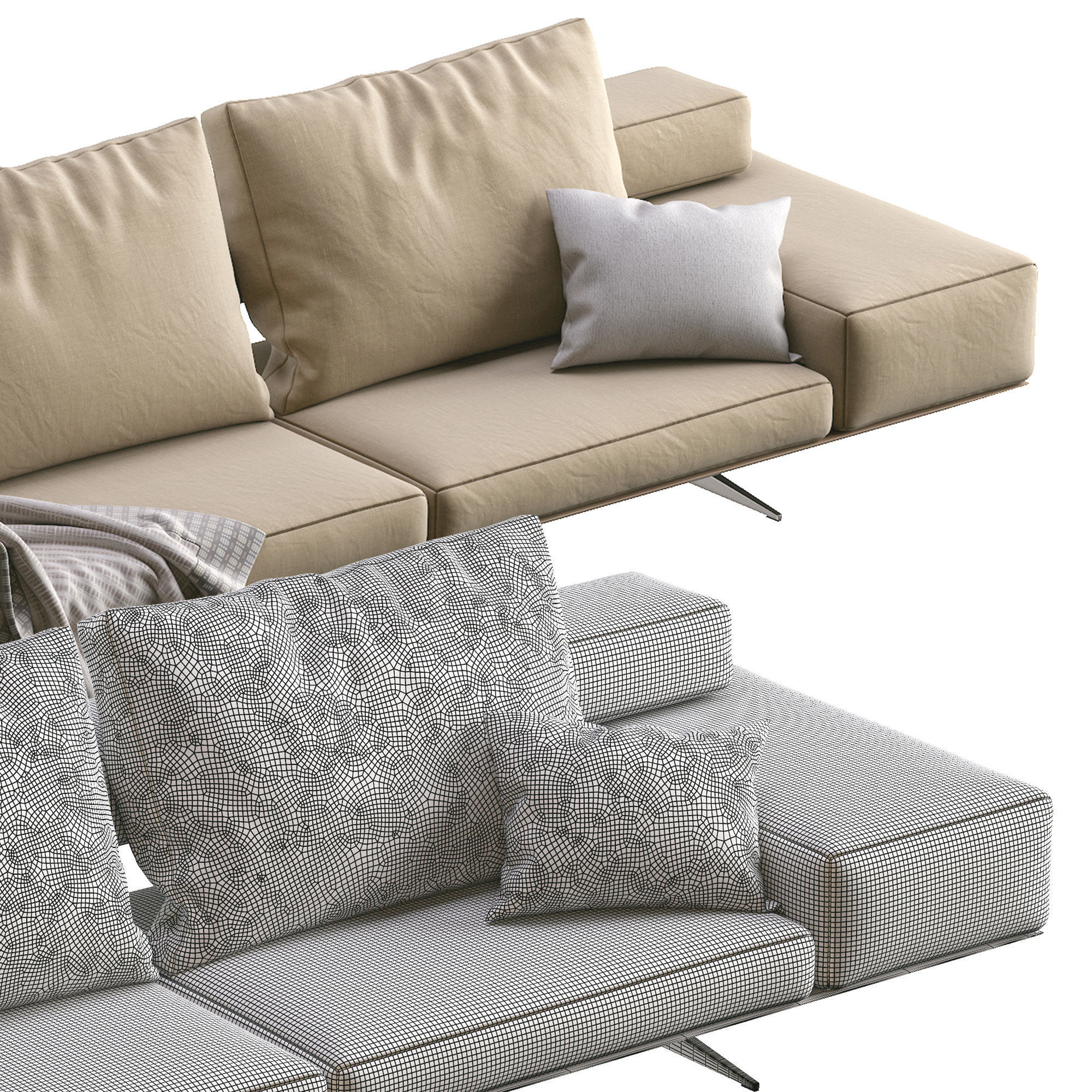 Sofa Wing By Flexform 3D model_4