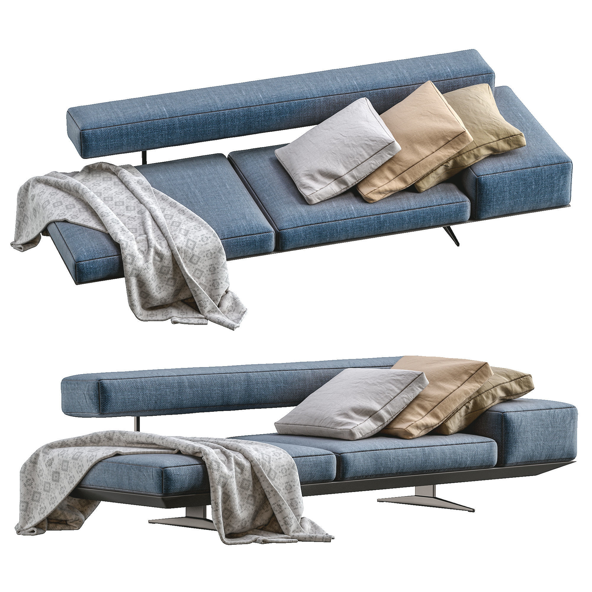 Sofa Wing By Flexform 3D model_2