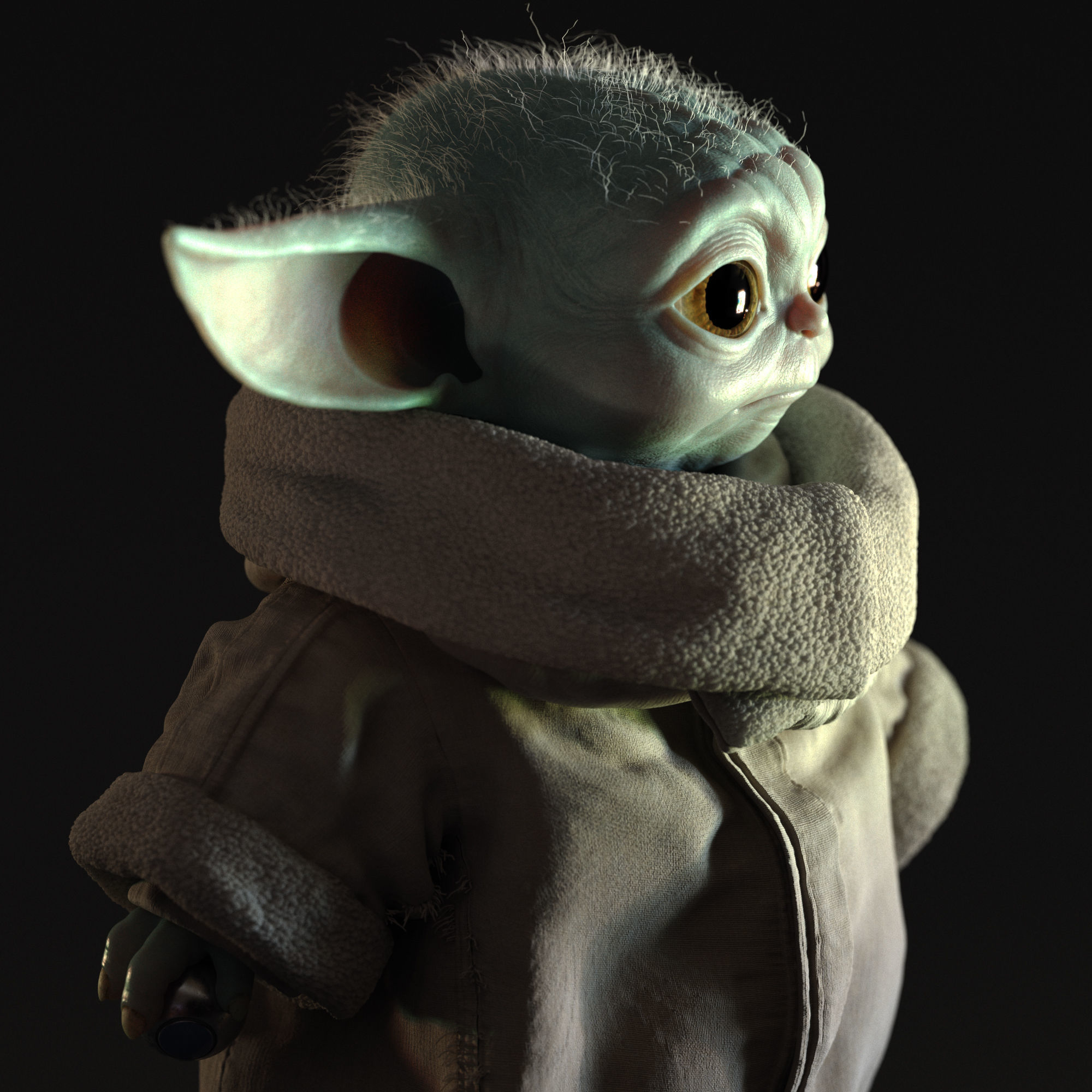Grogu Baby Yoda Film Quality 3D model 3D model_4