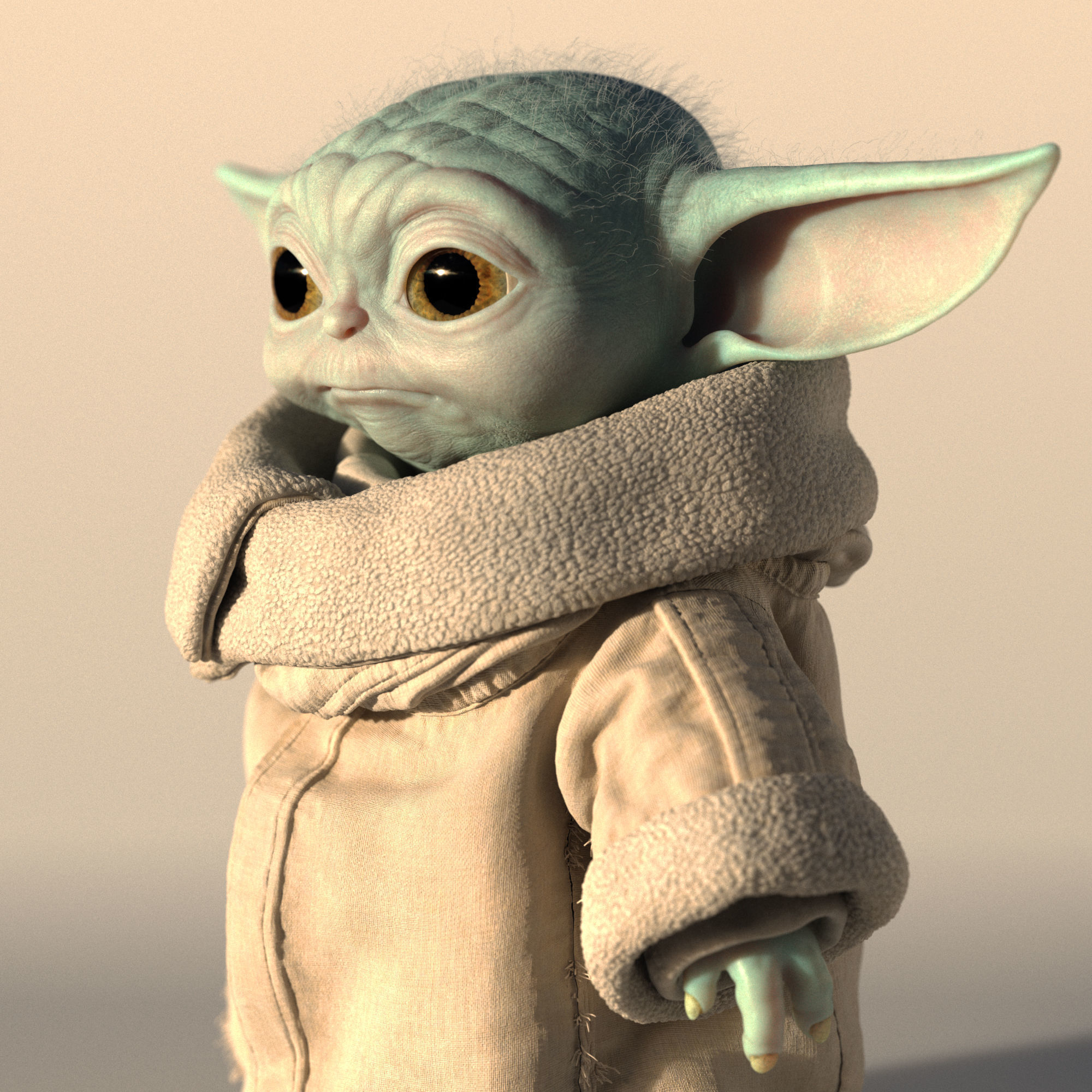 Grogu Baby Yoda Film Quality 3D model 3D model_3