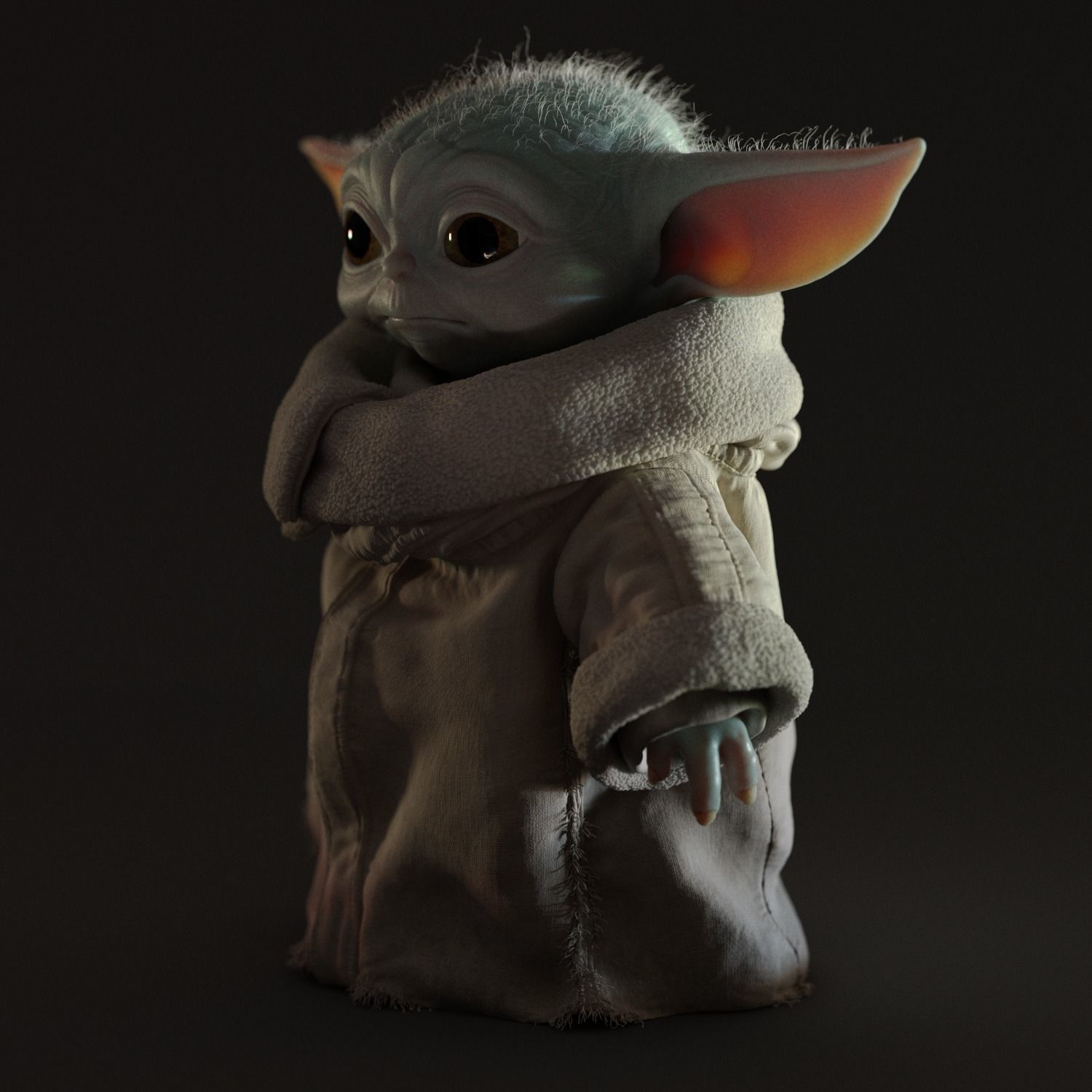 Grogu Baby Yoda Film Quality 3D model 3D model_7