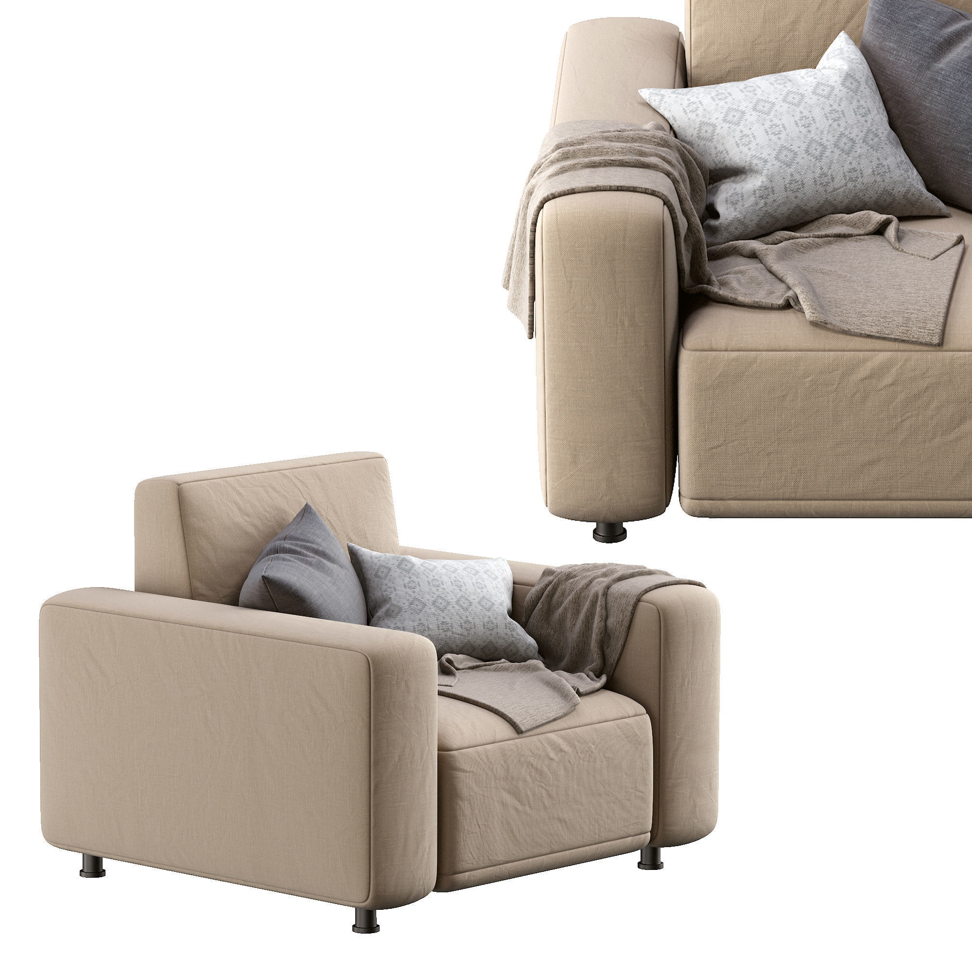 Armchair Dienne Cross 3D model_5