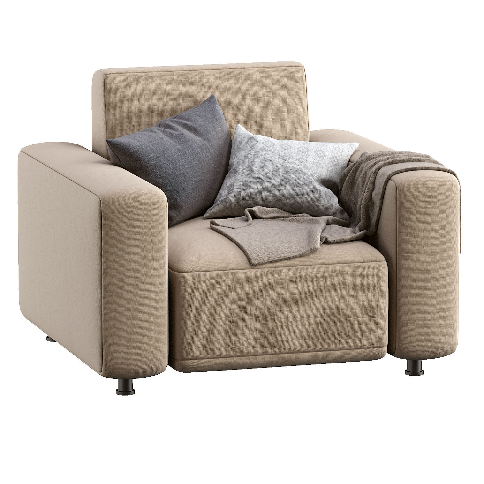 Armchair Dienne Cross 3D model_1