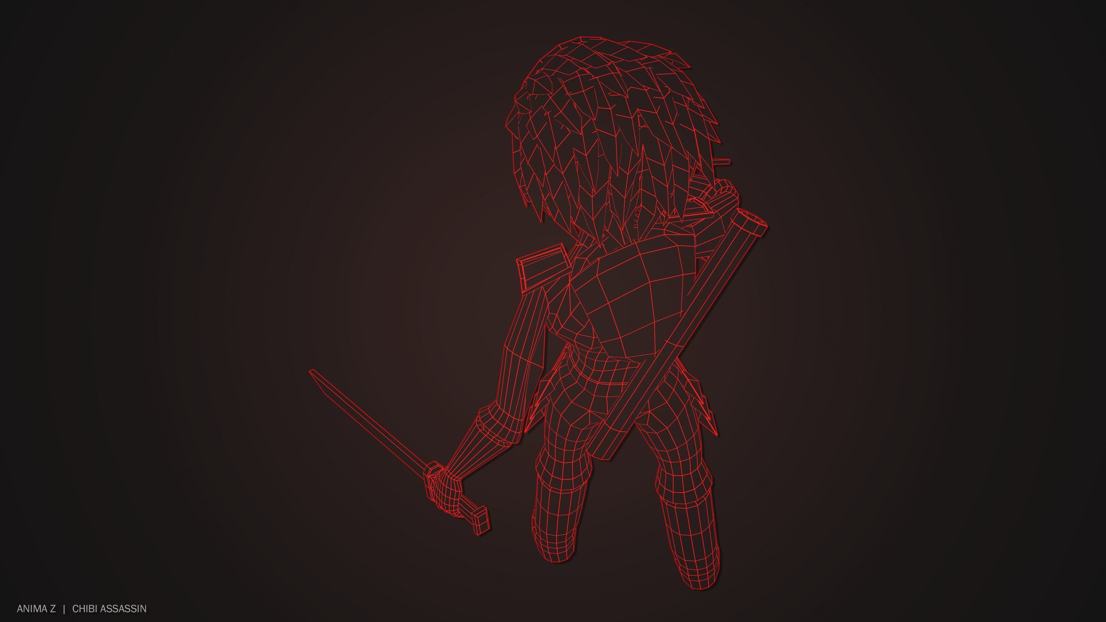 Chibi Assassin Low-poly 3D model_13