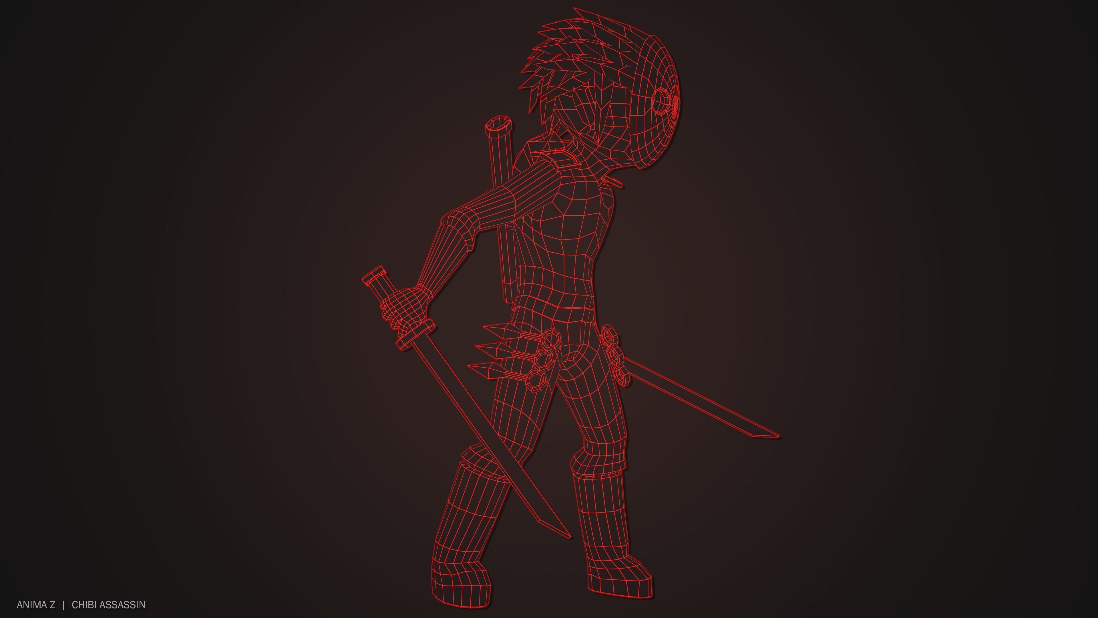 Chibi Assassin Low-poly 3D model_14