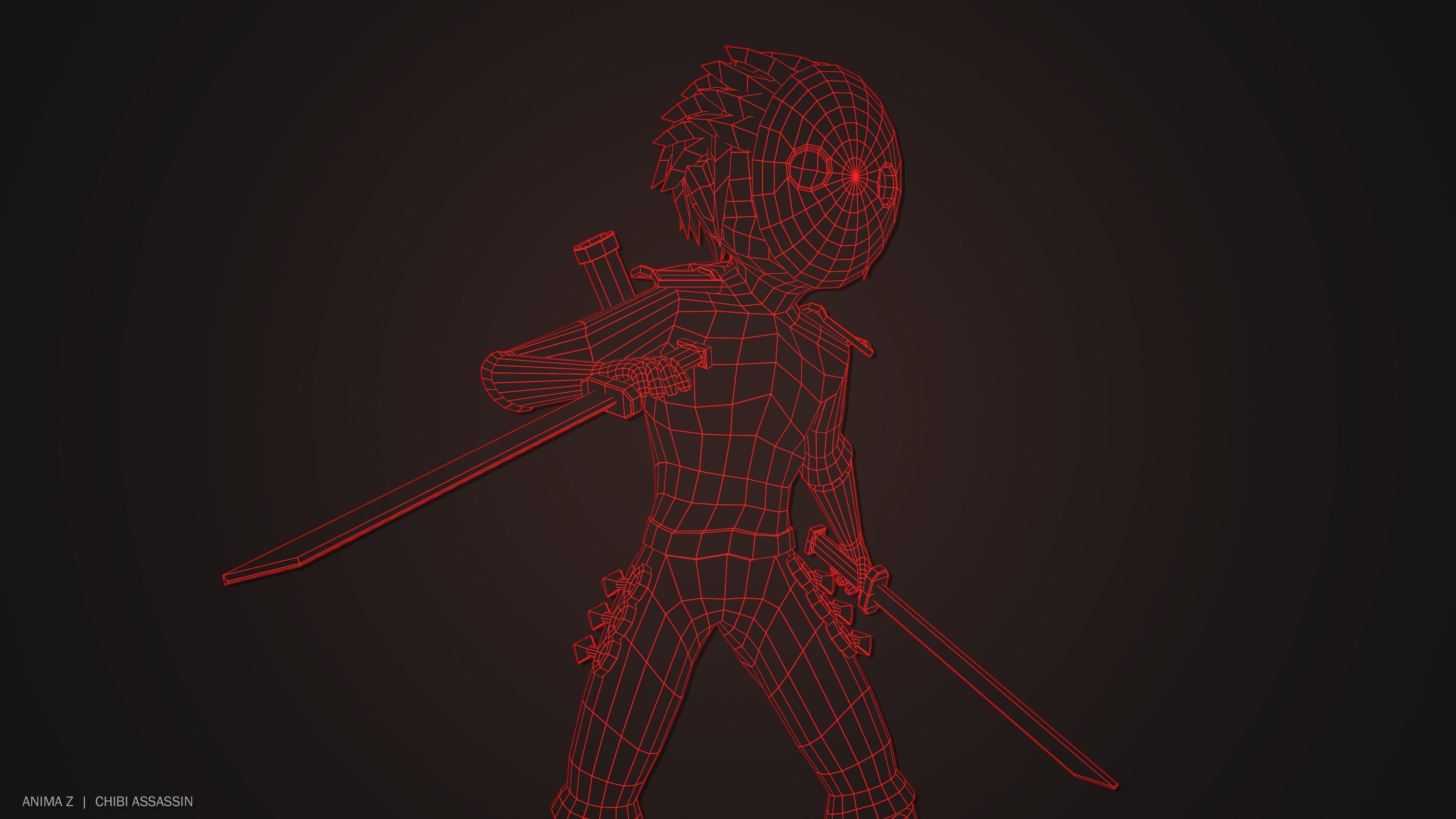 Chibi Assassin Low-poly 3D model_11