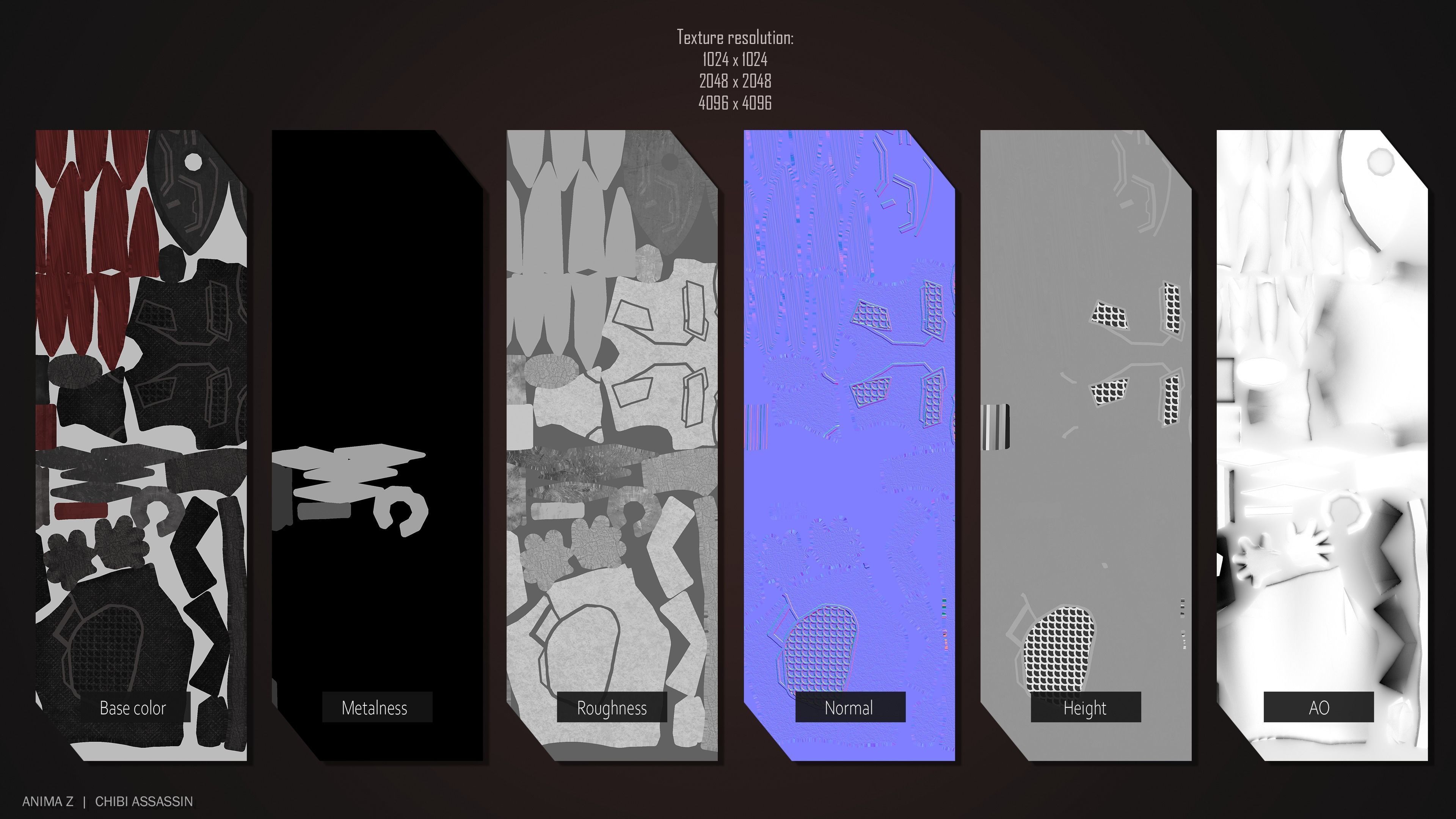 Chibi Assassin Low-poly 3D model_3