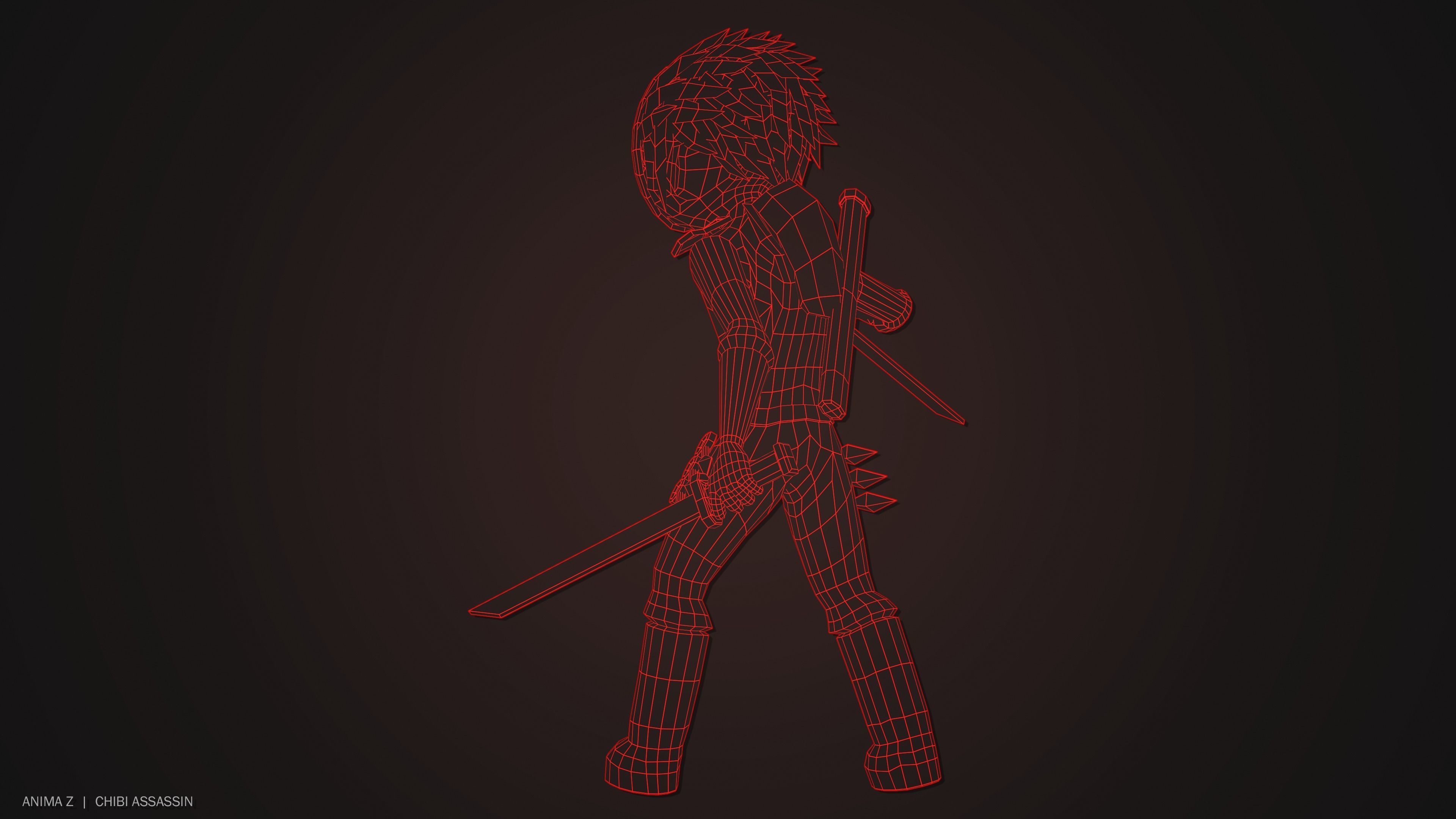 Chibi Assassin Low-poly 3D model_10