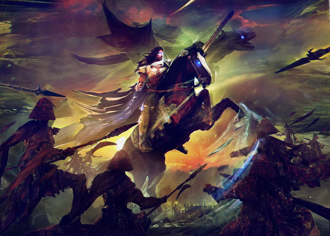 Generals Charge Horse and General 3D model_0