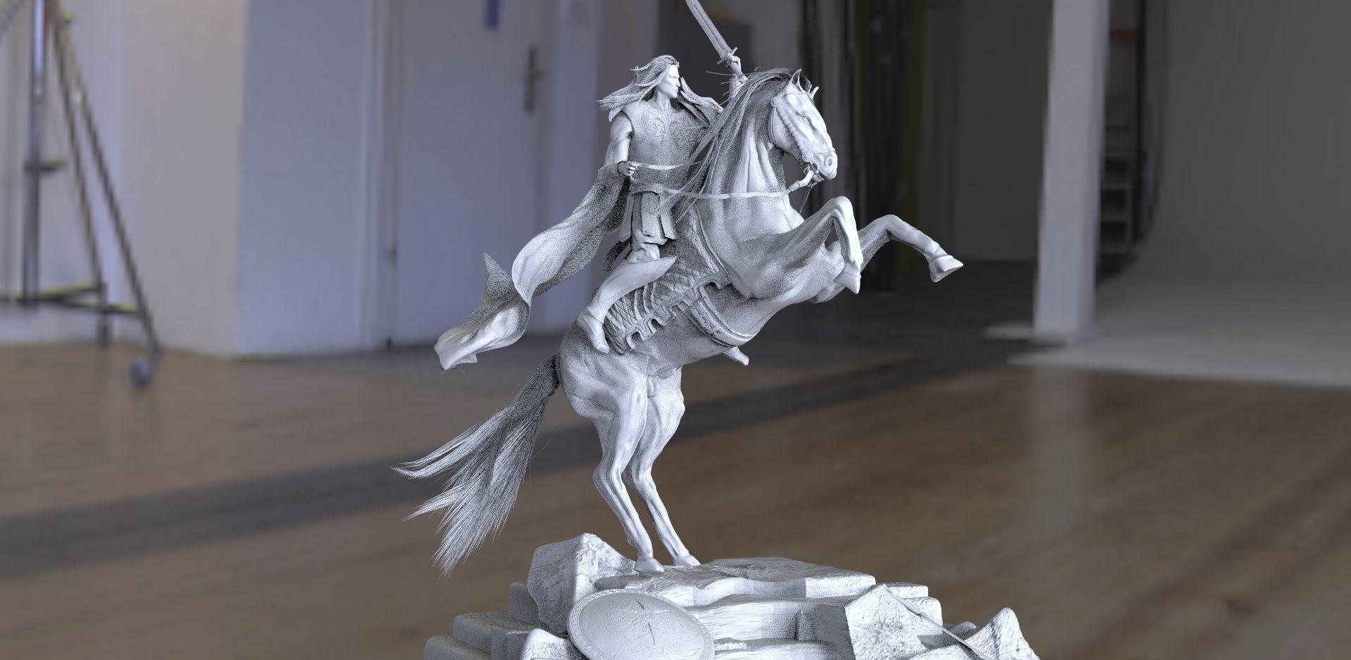 Generals Charge Horse and General 3D model_1