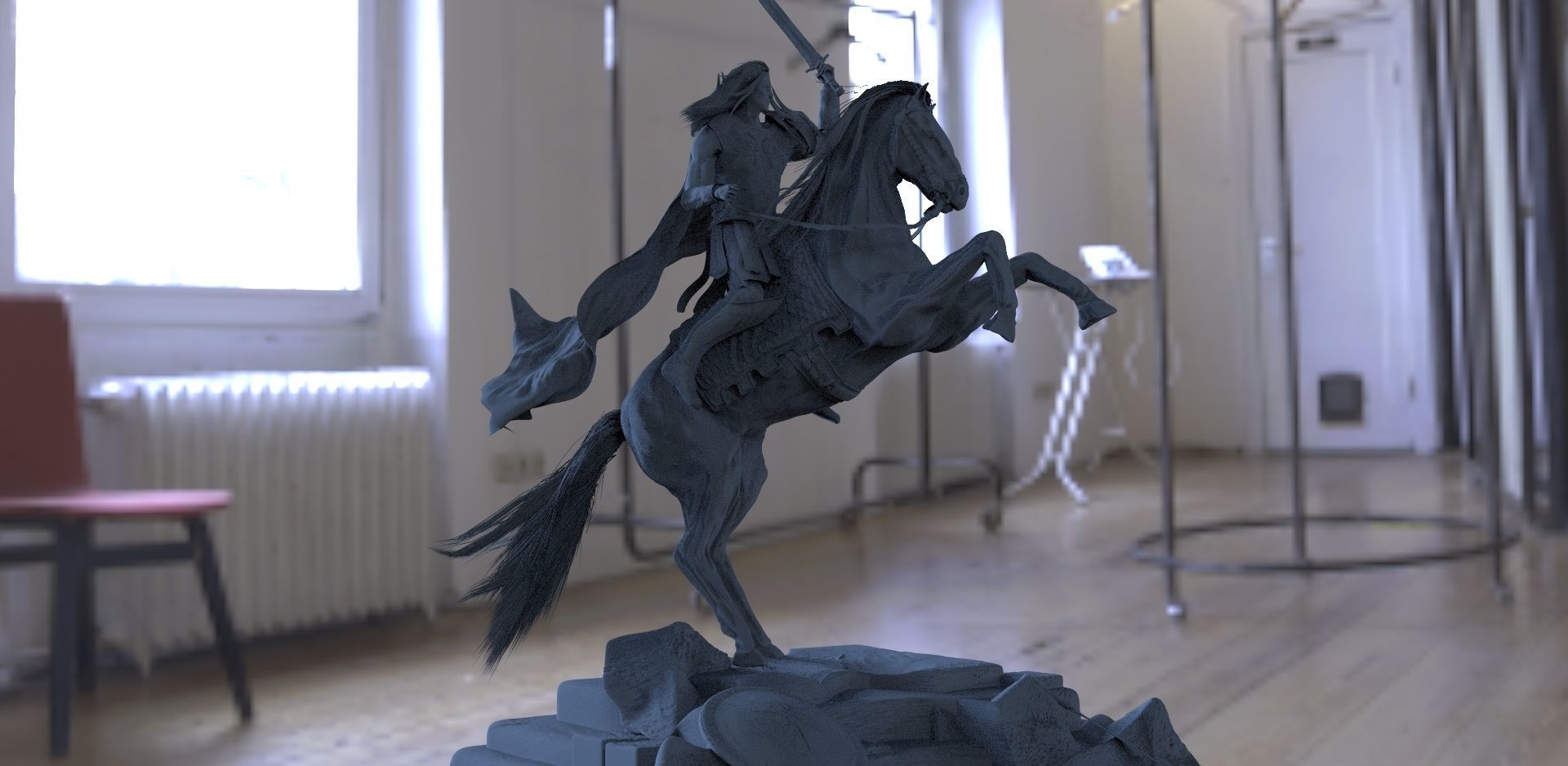 Generals Charge Horse and General 3D model_3