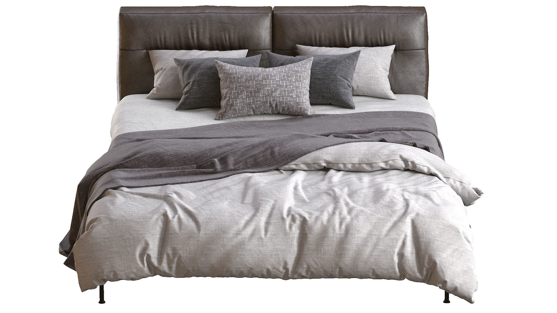 Adda Leather Bed By Flexform 3D model_5