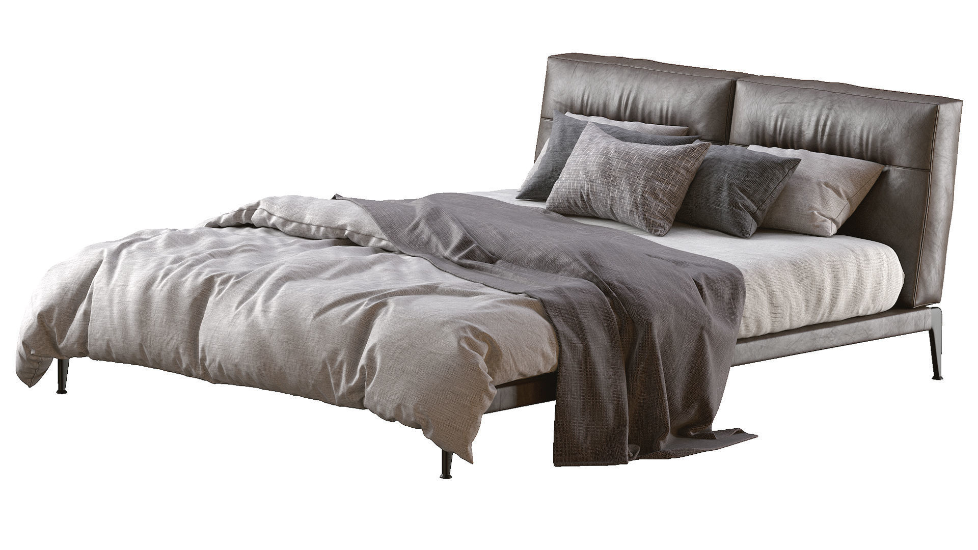 Adda Leather Bed By Flexform 3D model_16