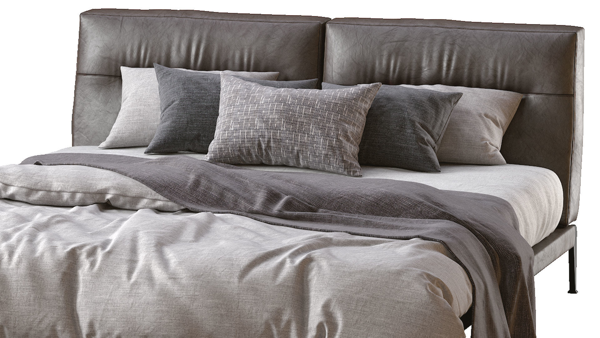 Adda Leather Bed By Flexform 3D model_1