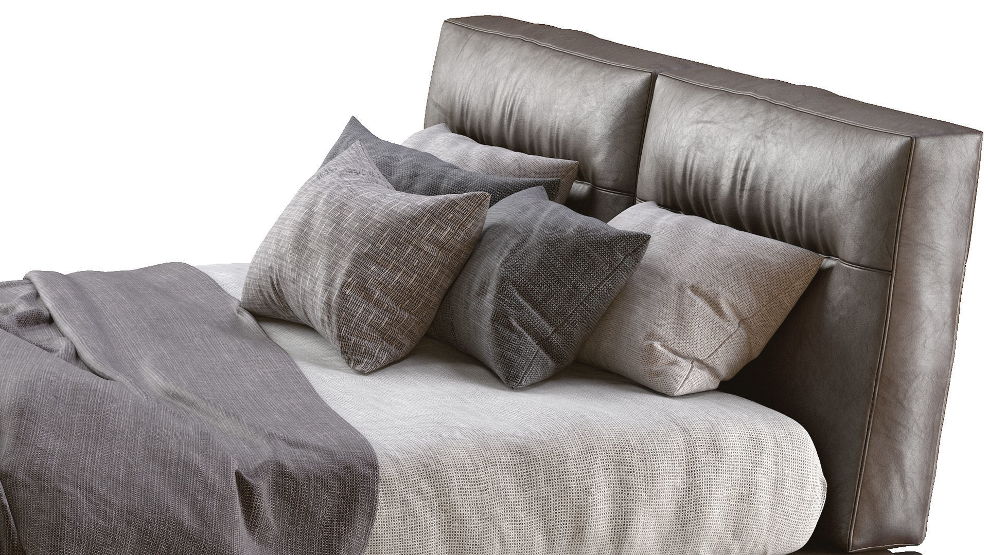 Adda Leather Bed By Flexform 3D model_7