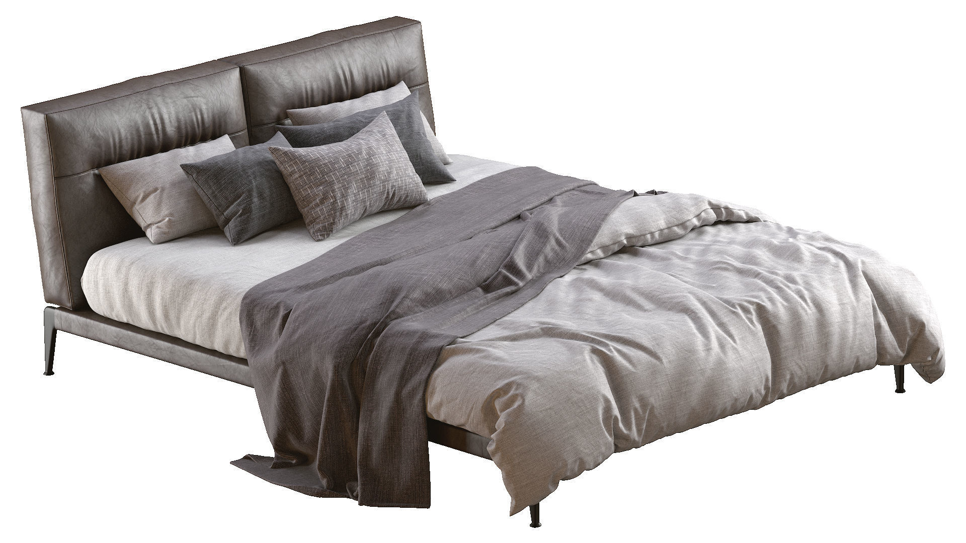 Adda Leather Bed By Flexform 3D model_17