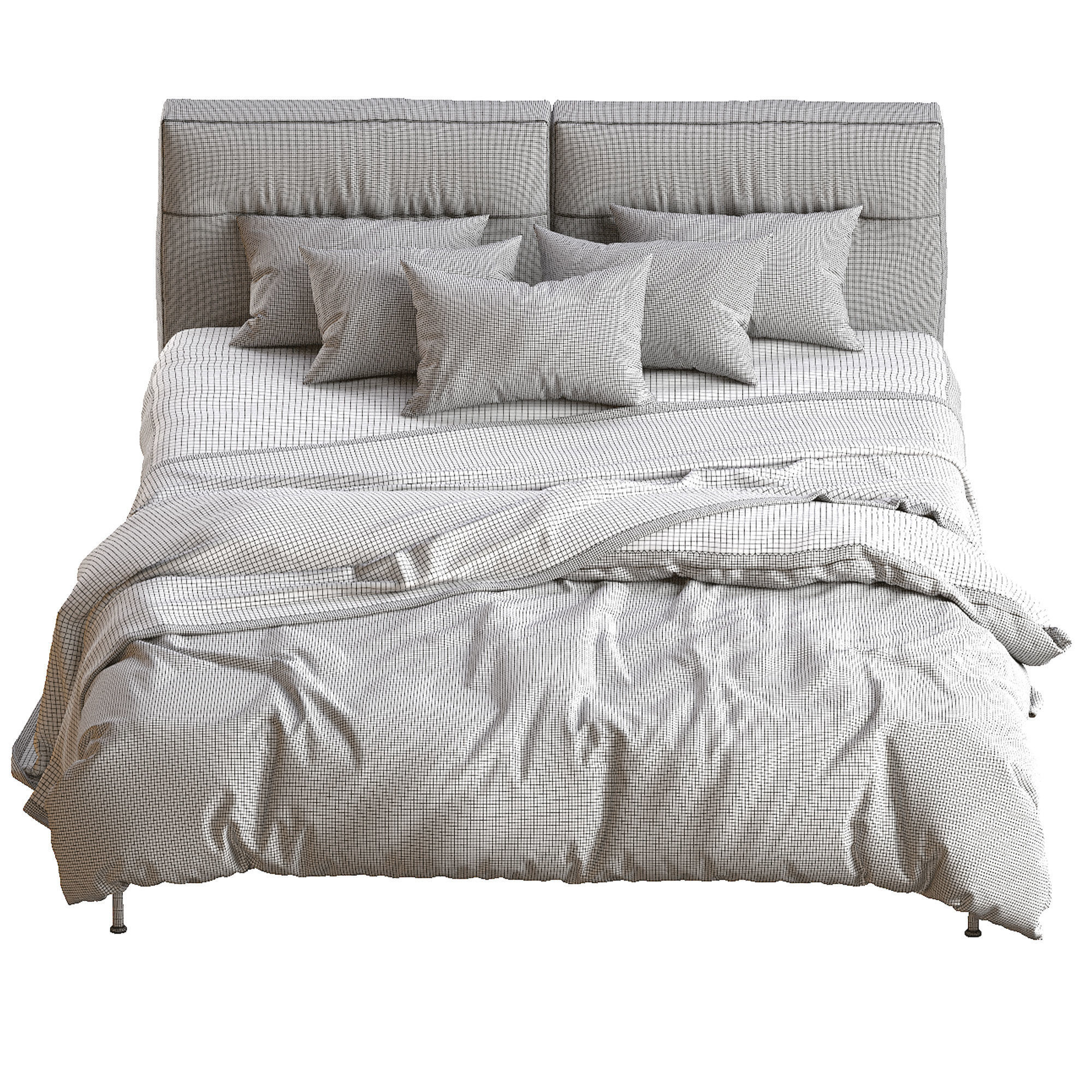 Adda Leather Bed By Flexform 3D model_13