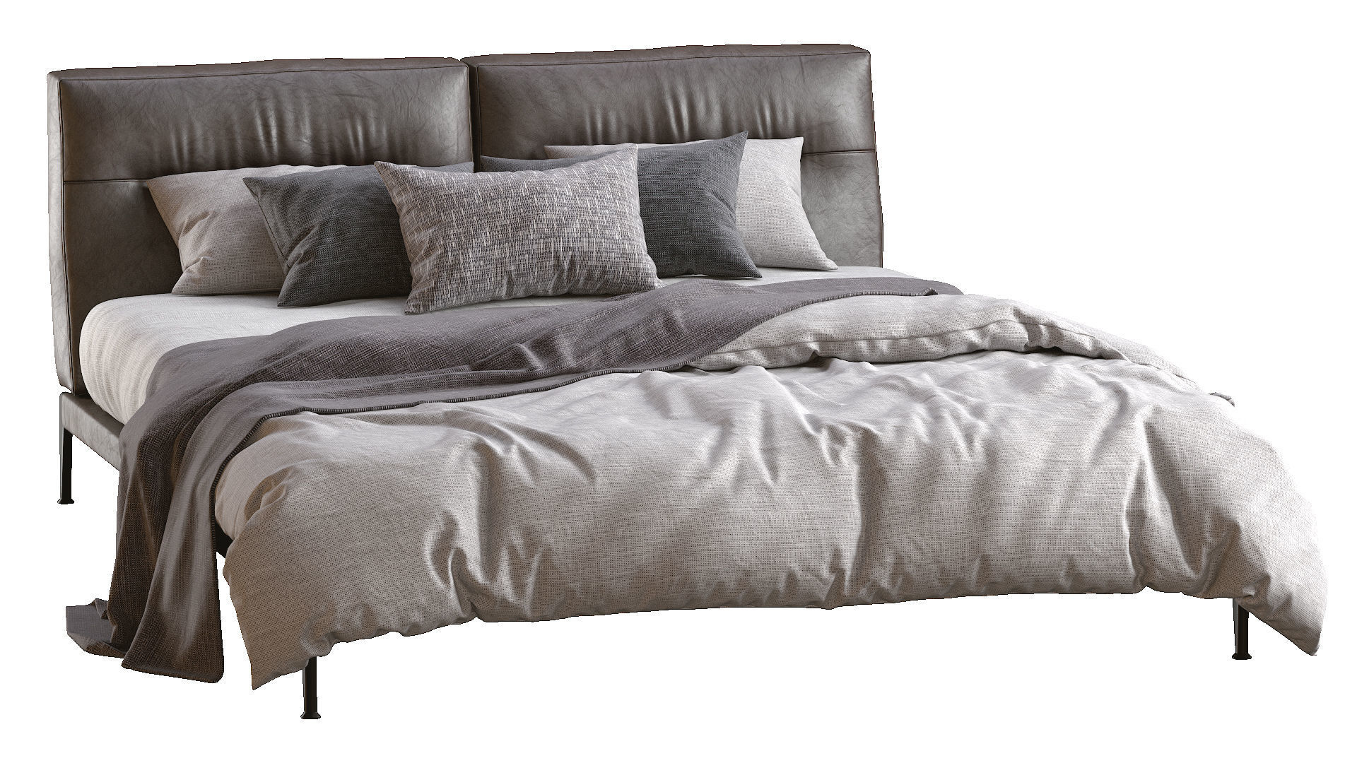 Adda Leather Bed By Flexform 3D model_6