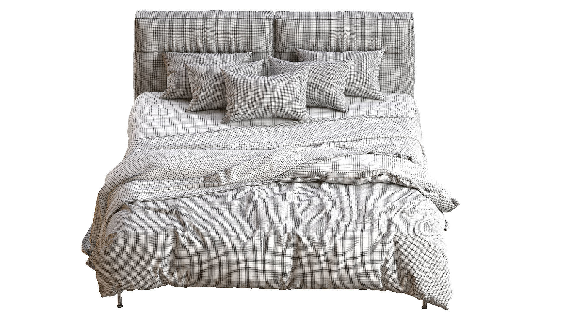 Adda Leather Bed By Flexform 3D model_3