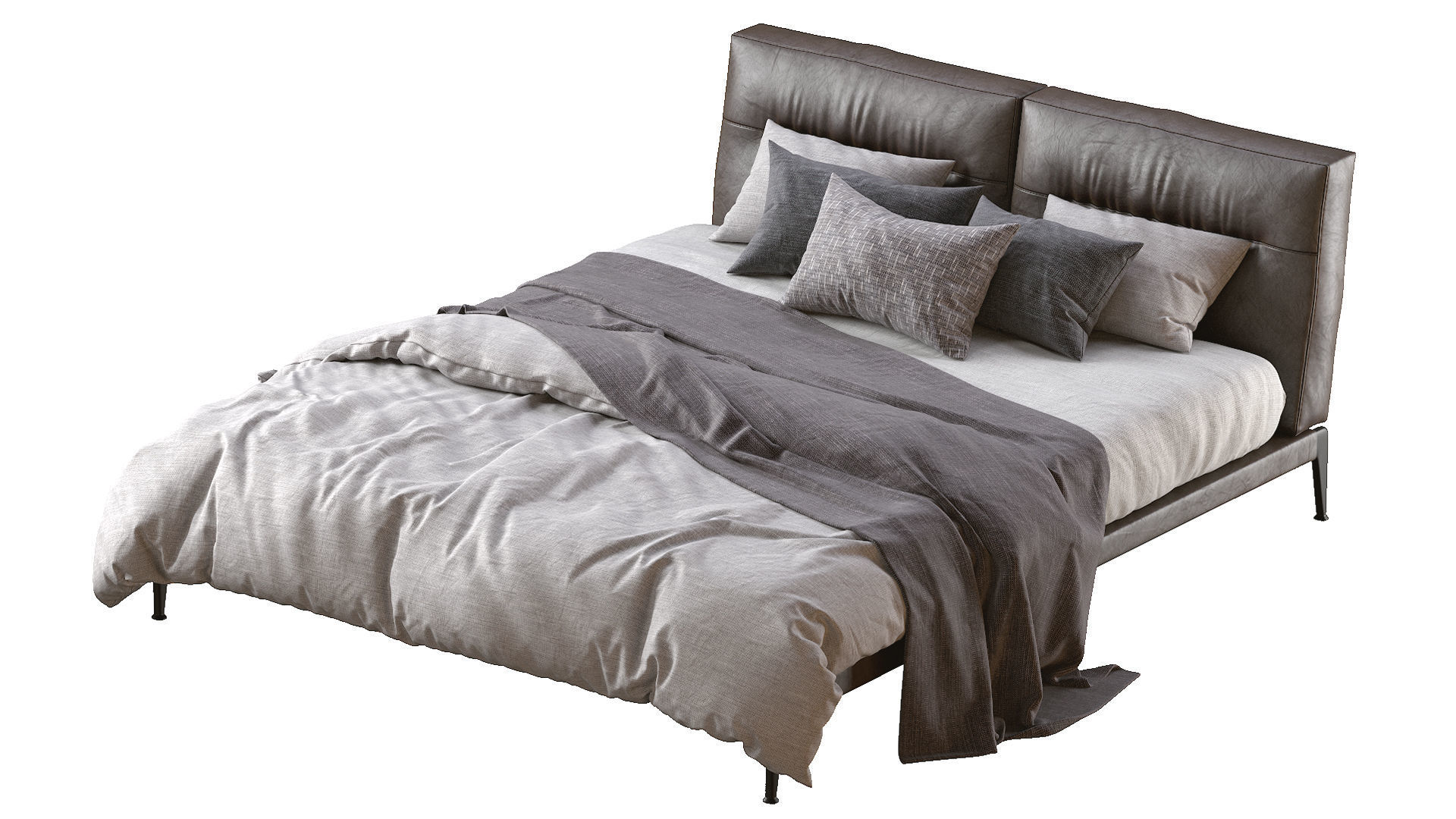 Adda Leather Bed By Flexform 3D model_4