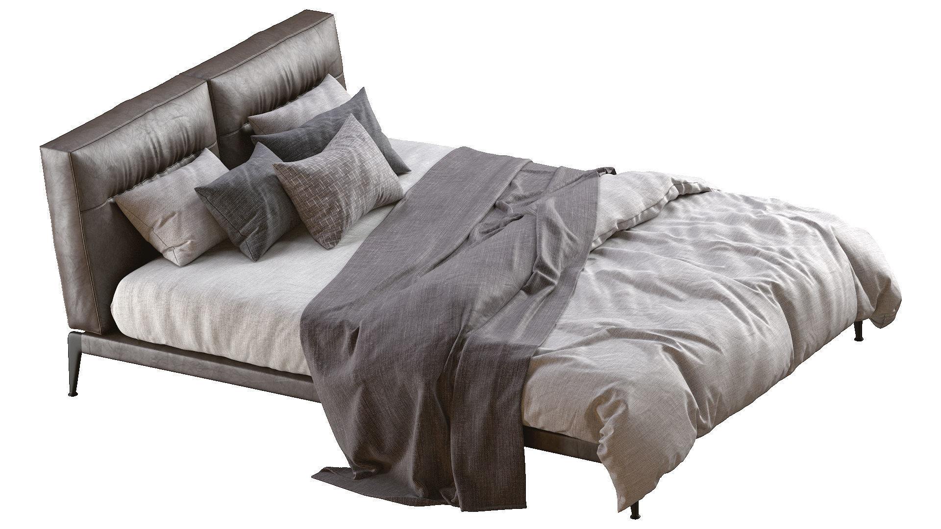 Adda Leather Bed By Flexform 3D model_9