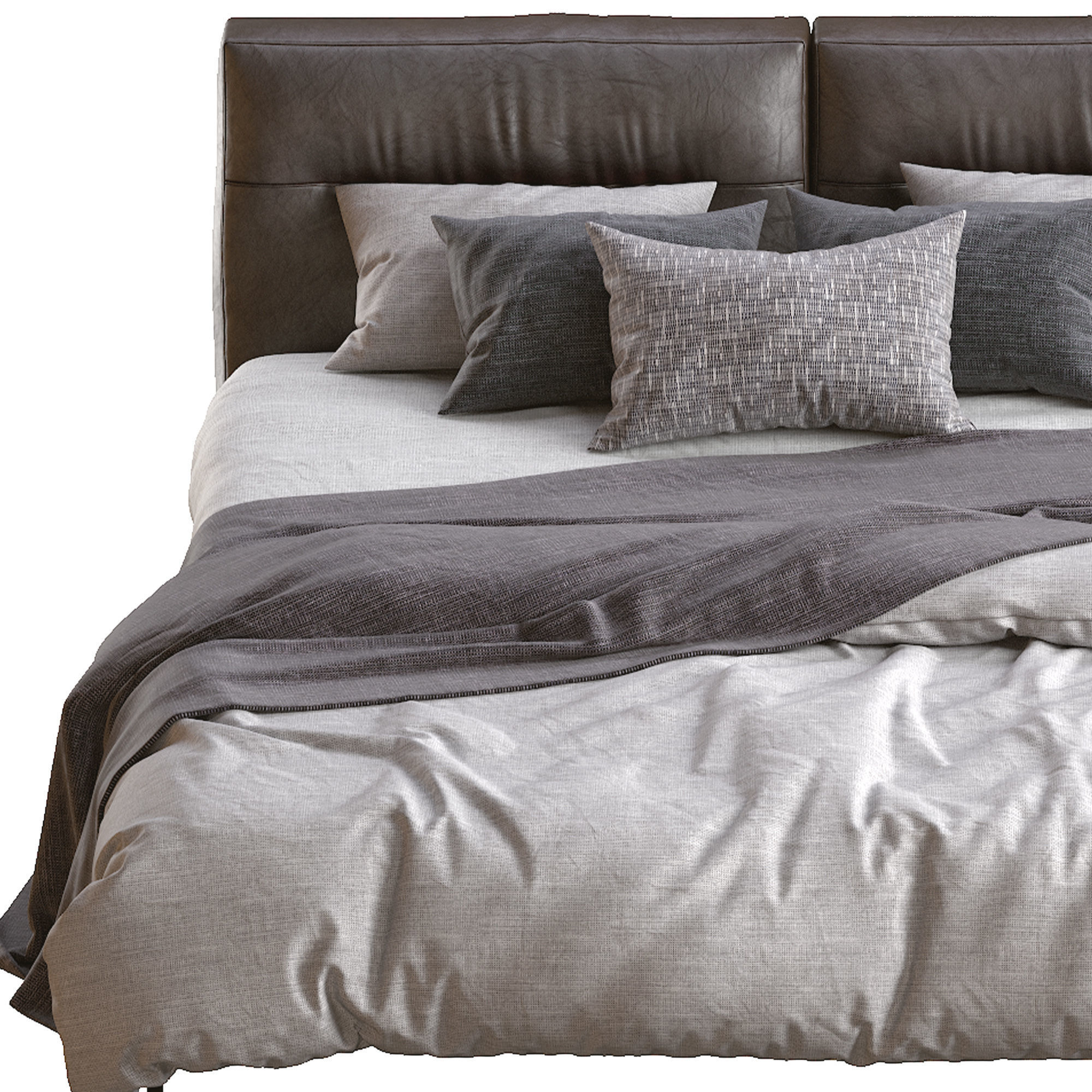 Adda Leather Bed By Flexform 3D model_12