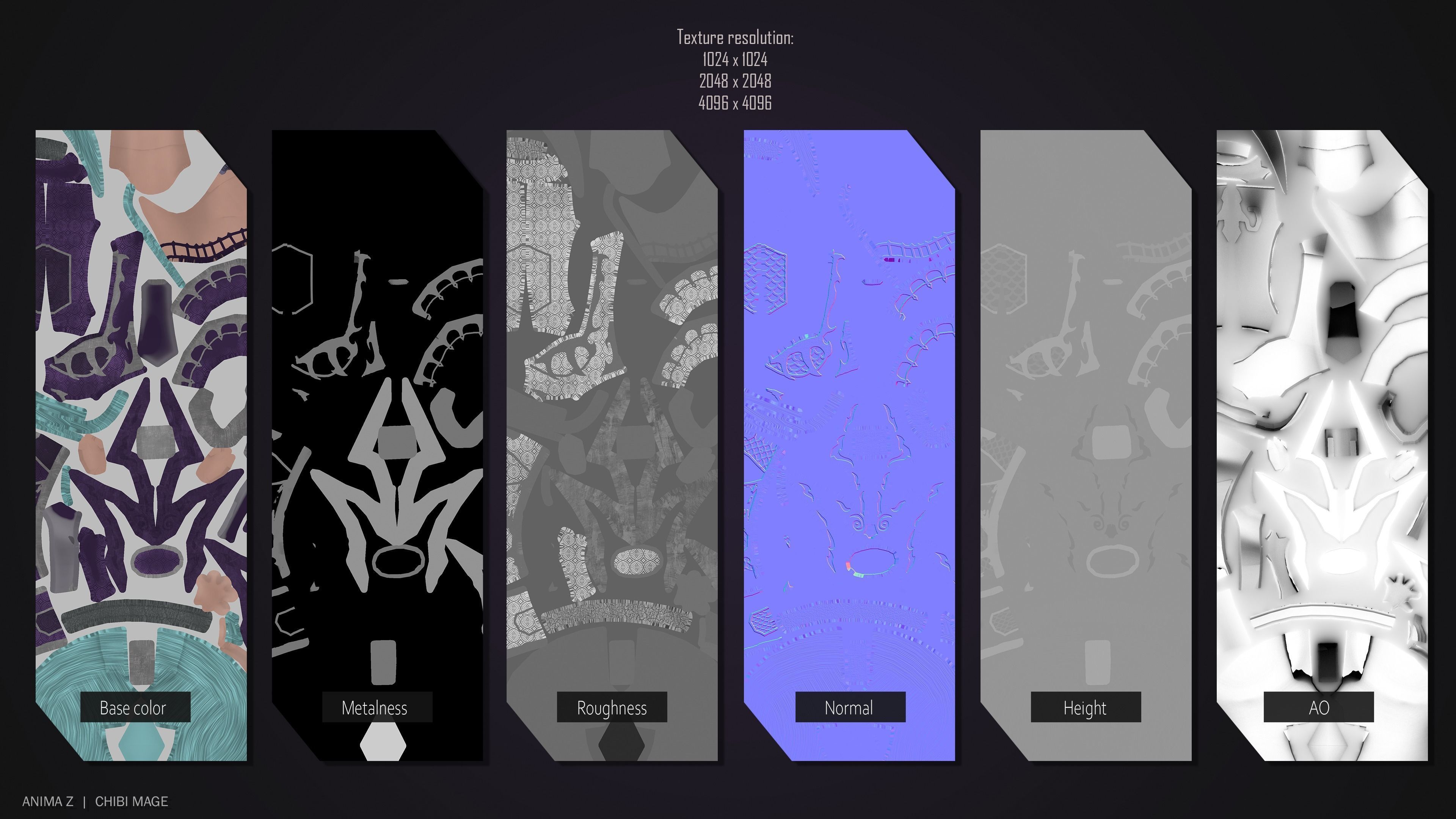 Chibi Mage Low-poly 3D model_3