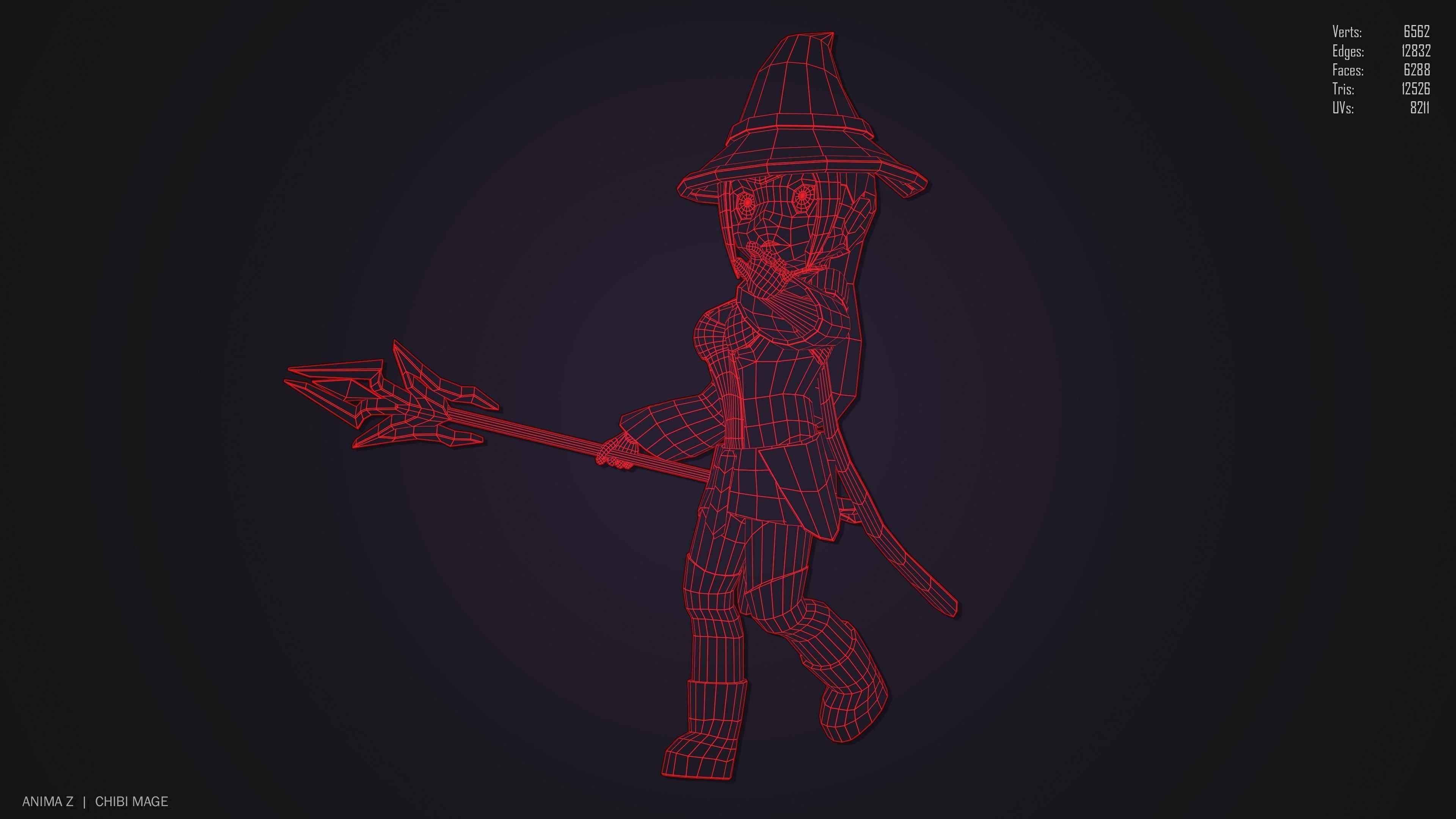 Chibi Mage Low-poly 3D model_12