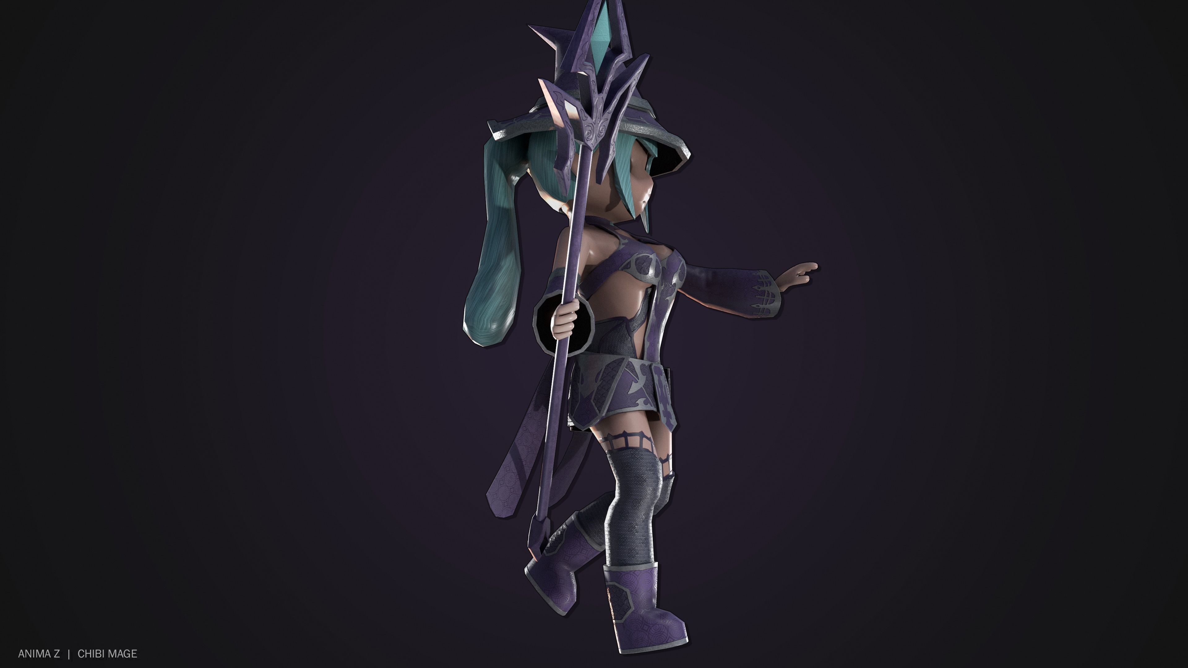 Chibi Mage Low-poly 3D model_9
