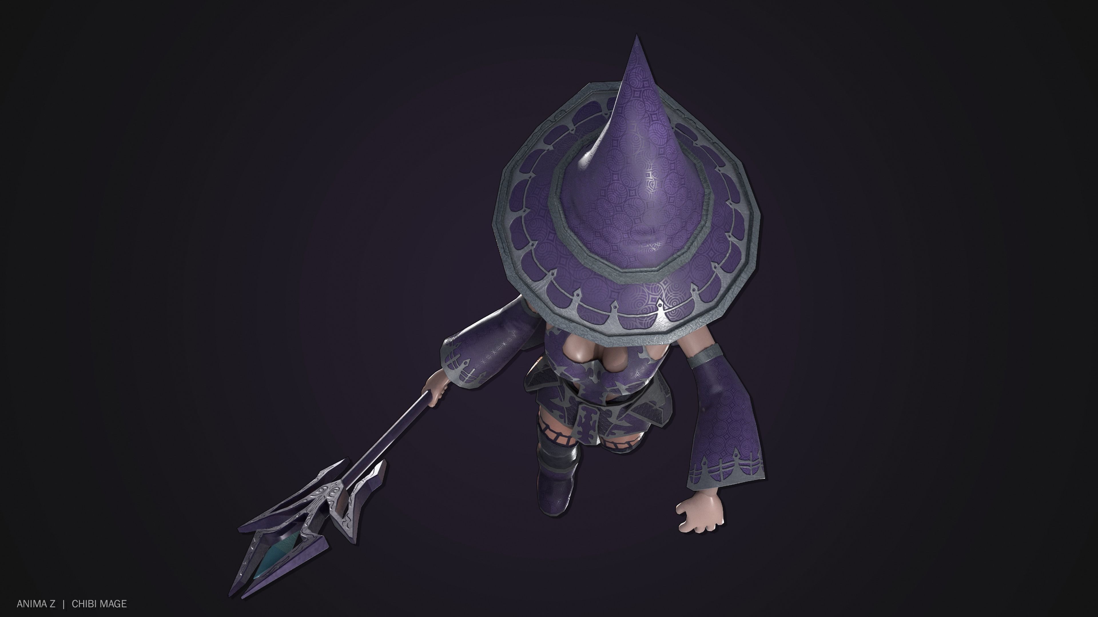 Chibi Mage Low-poly 3D model_8