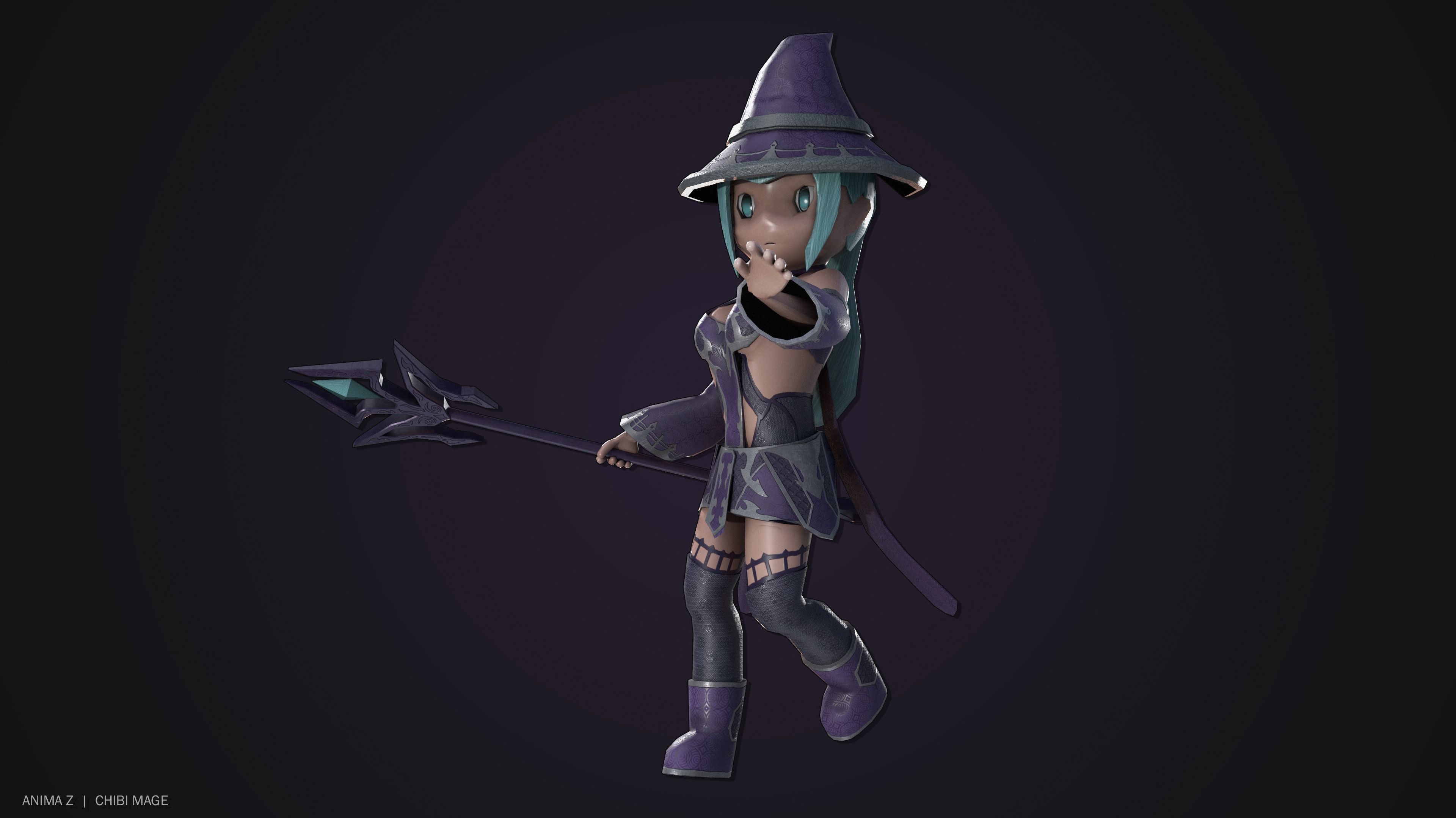 Chibi Mage Low-poly 3D model_6