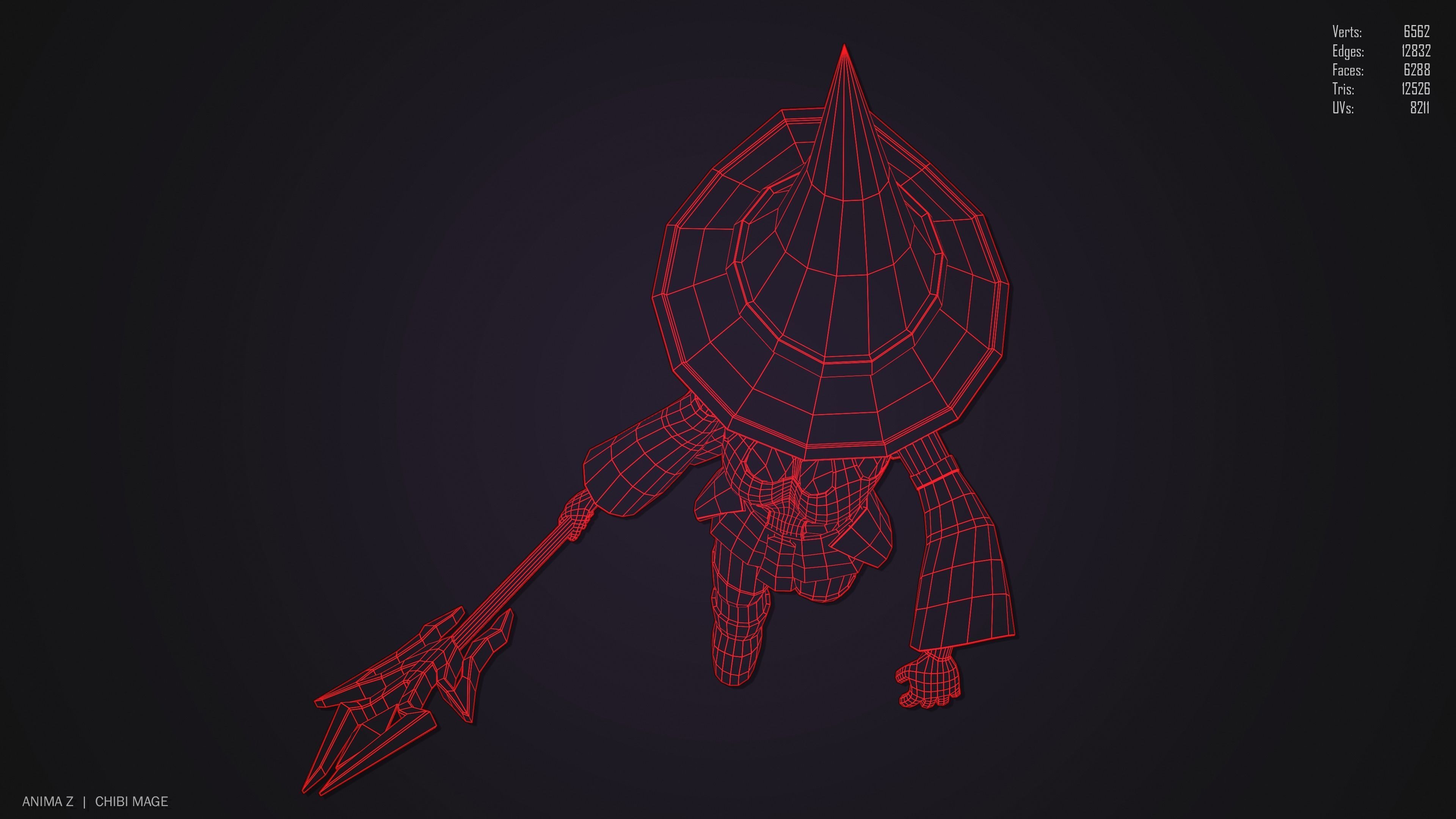 Chibi Mage Low-poly 3D model_14