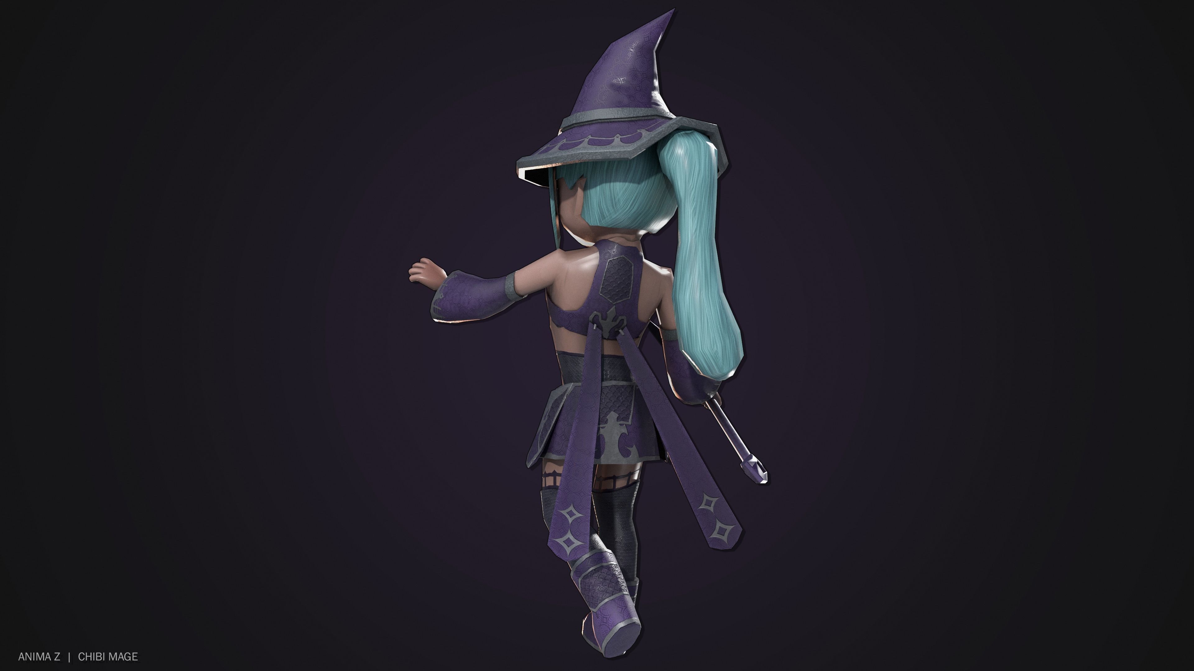 Chibi Mage Low-poly 3D model_5