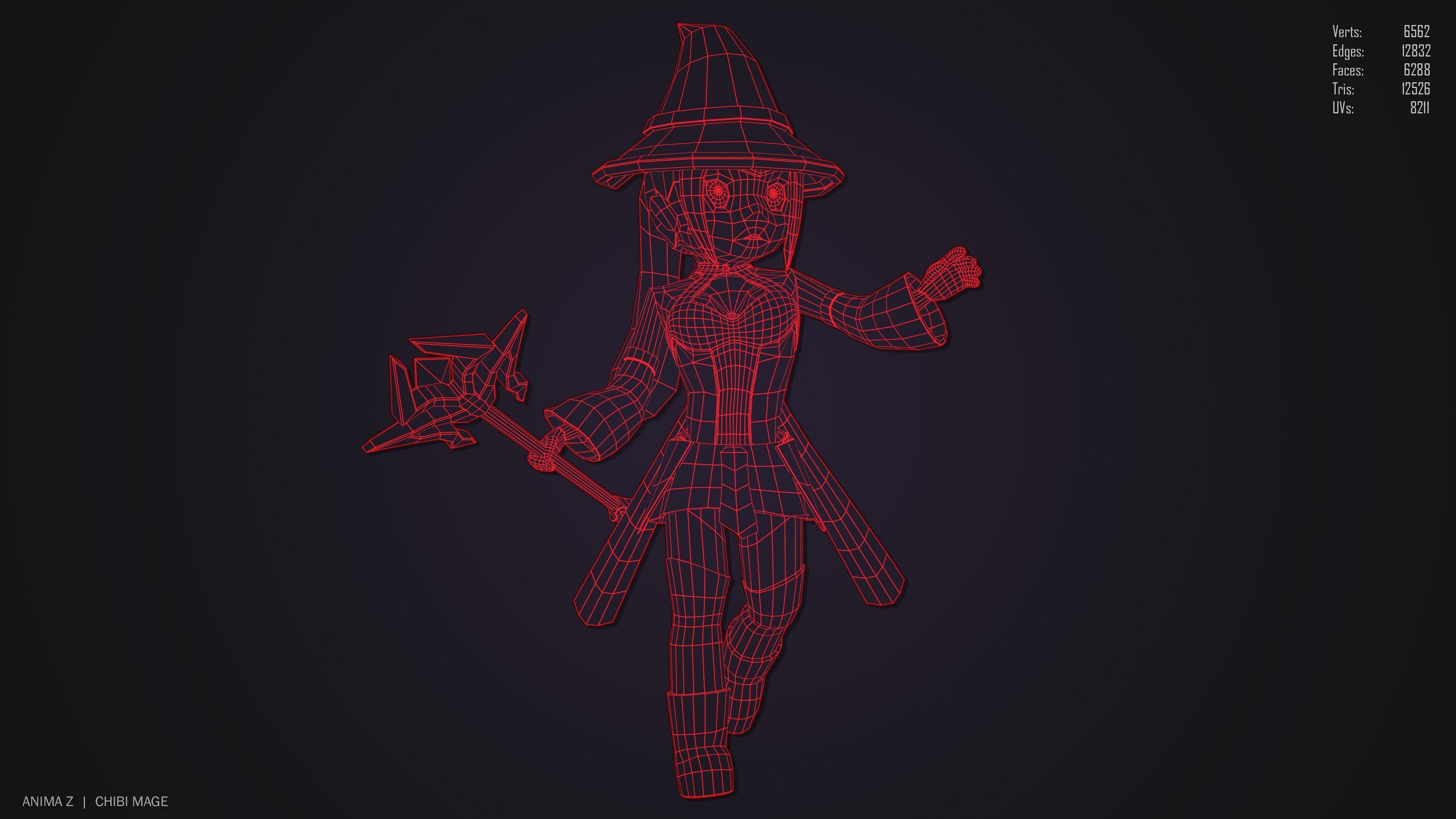 Chibi Mage Low-poly 3D model_10