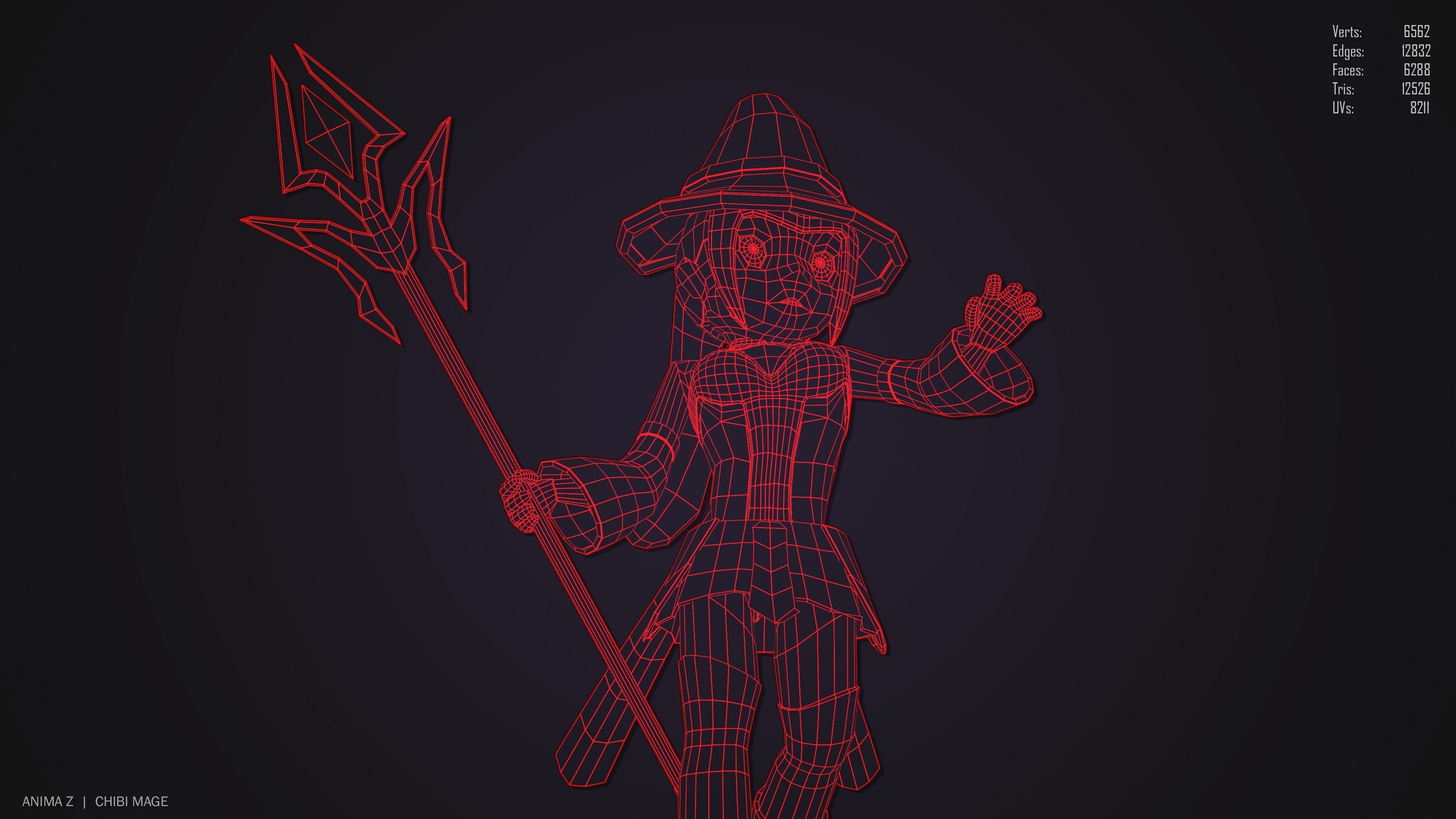 Chibi Mage Low-poly 3D model_15