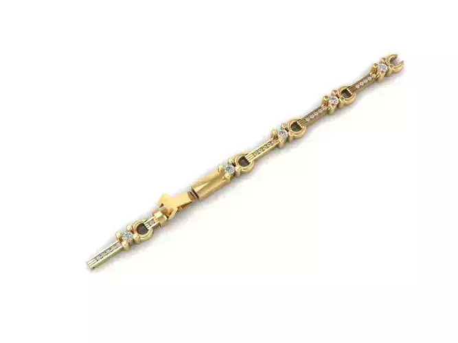 Elegant Link Bracelet with Gemstone Accents for Women 1356
