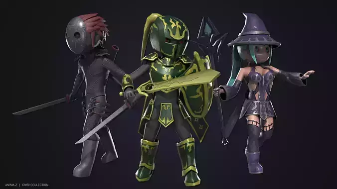 Chibi Collection three characters Chibi Collection three characters