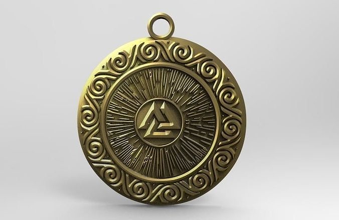 Viking valknut pendant  3D print model