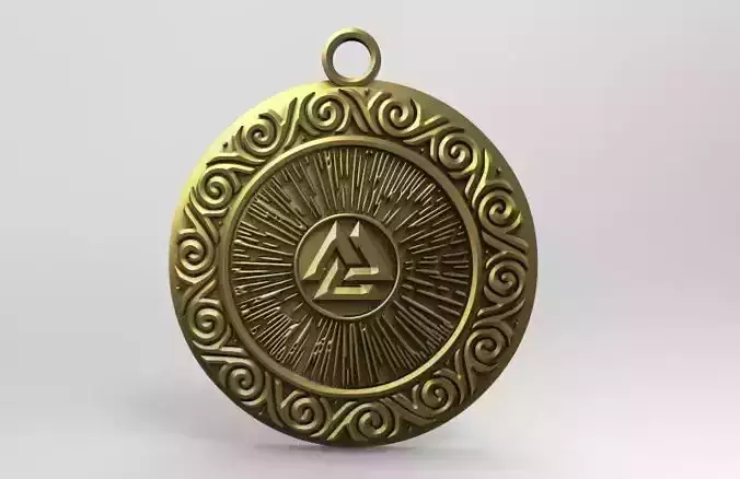 Viking valknut pendant  3D print model