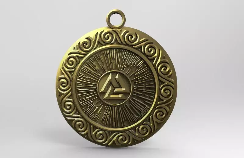 Viking valknut pendant 3D print model