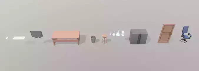 Low Poly Stylized Laboratory Assets Low-poly 3D model
