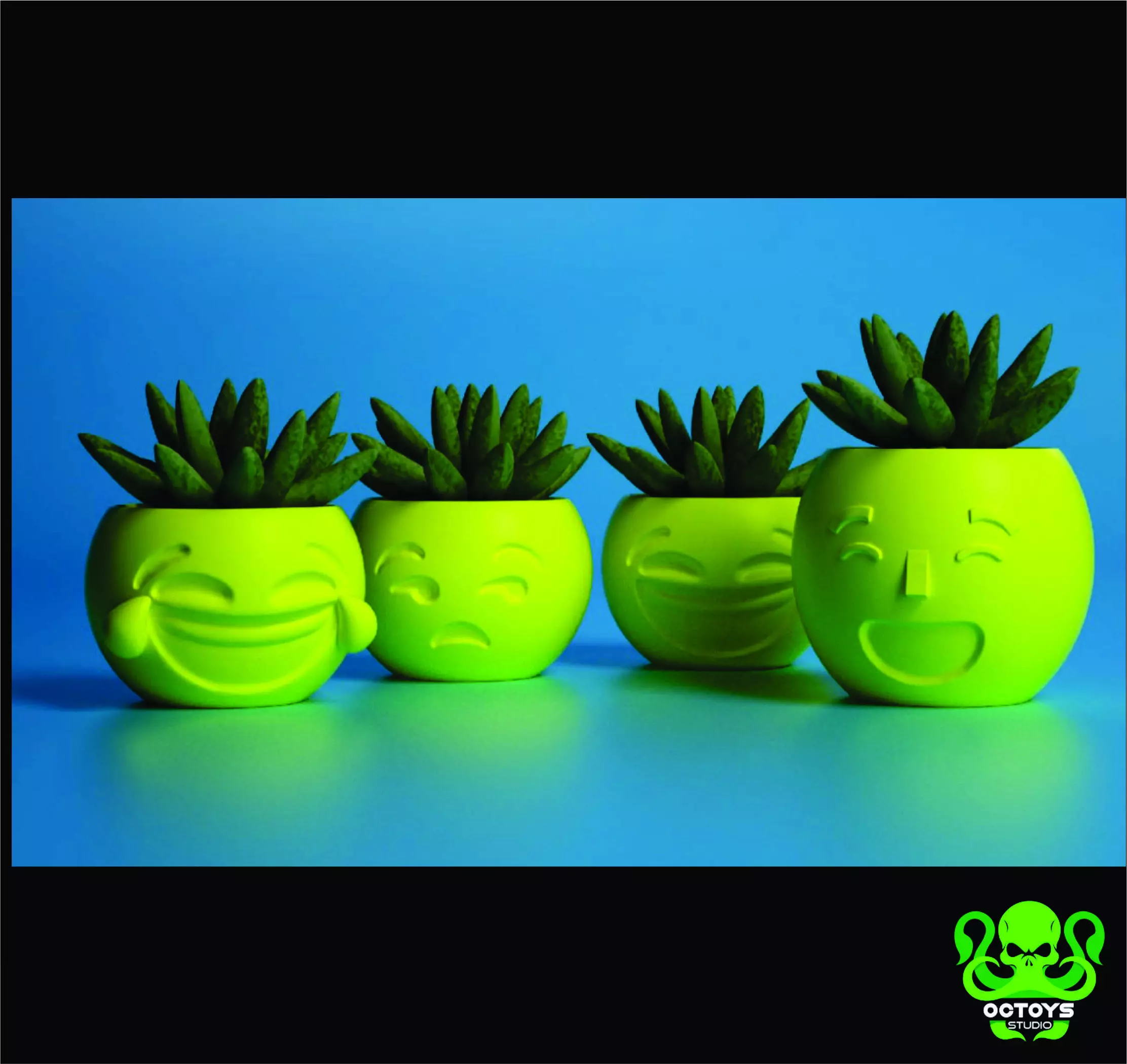 Emoji Plant Pots 3D print model