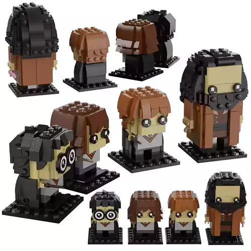 Lego BrickHeadz - 40495 Harry Hermione Ron and Hagrid 3D model
