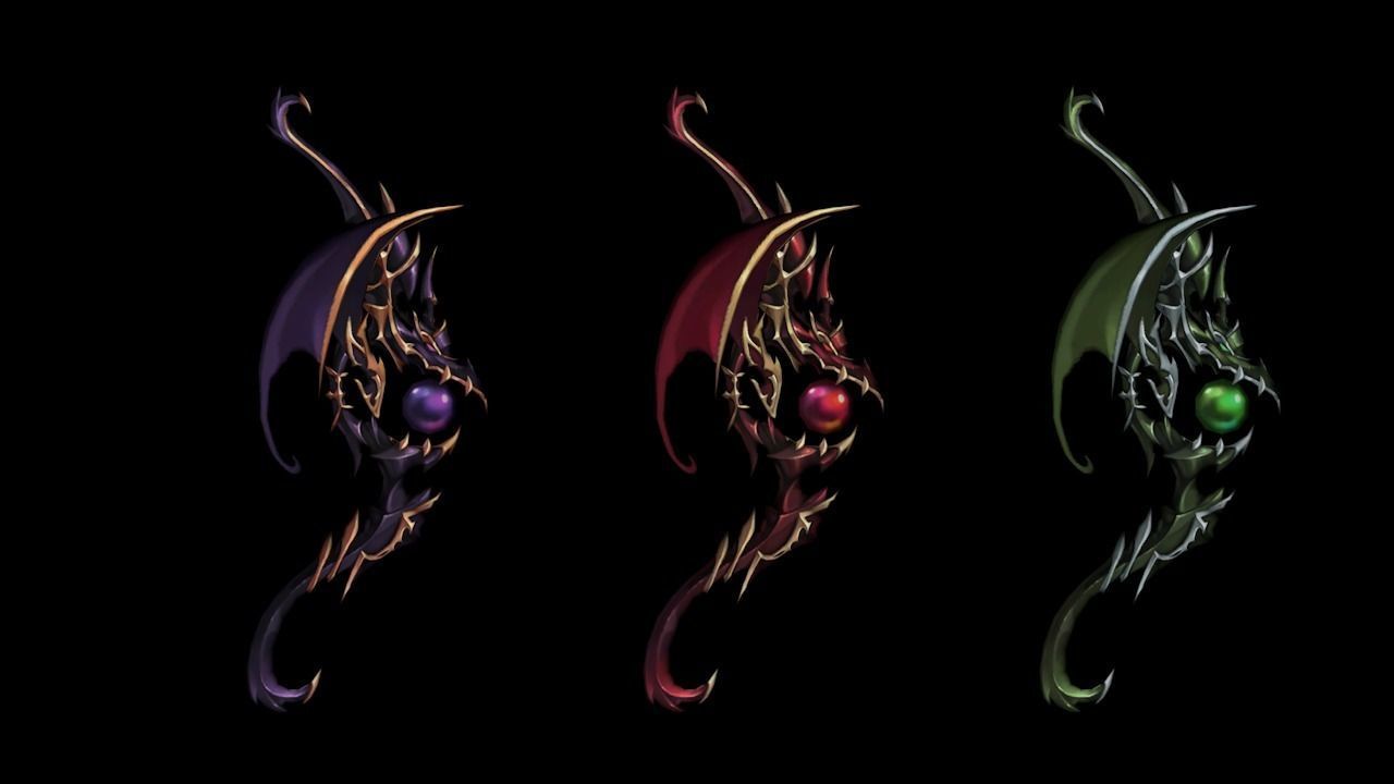 Demonic Bow Low-poly 3D model_1