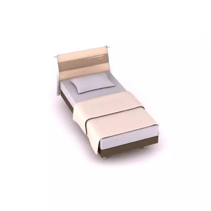 Twin Size Bed 3D model_0